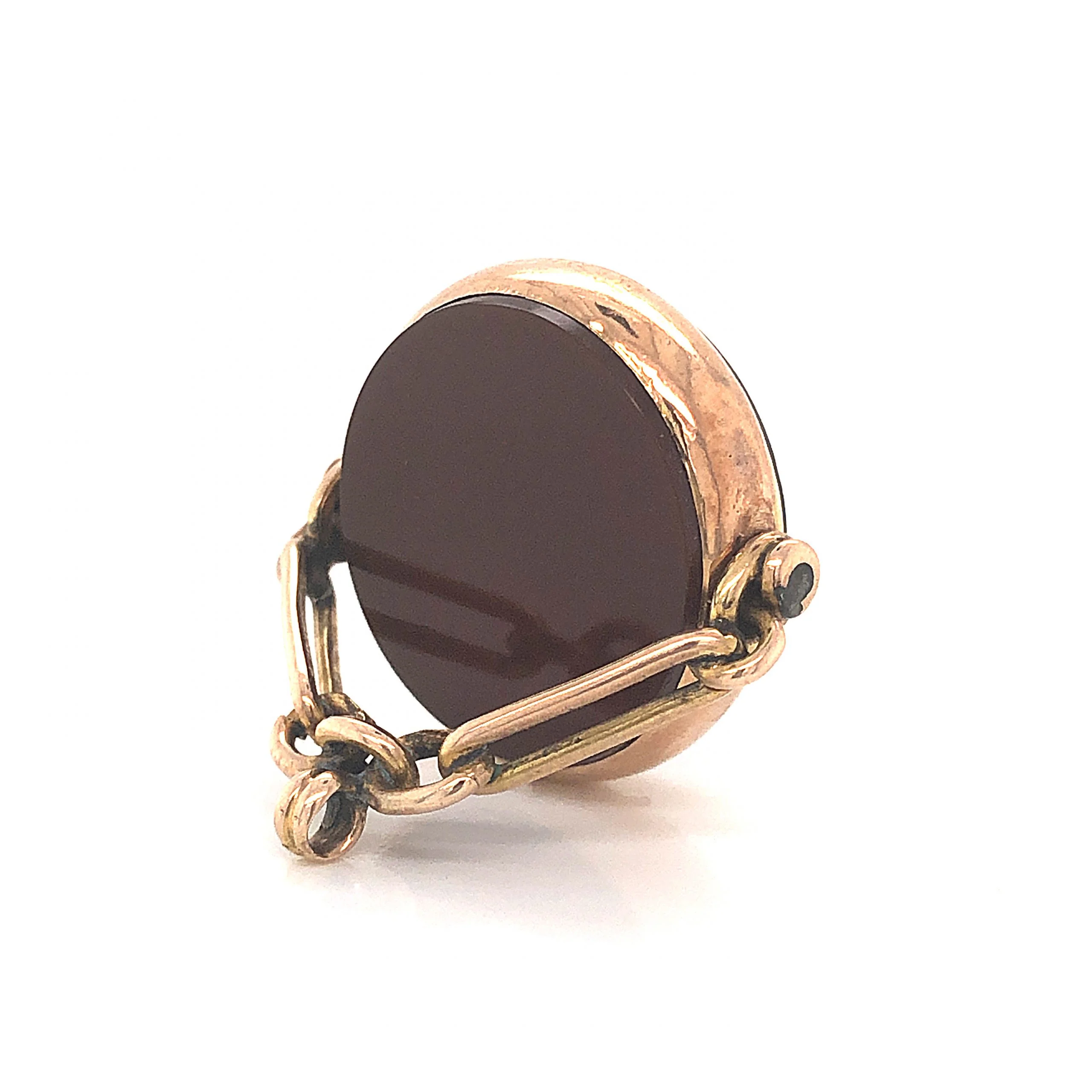 Antique Victorian Spinning Bloodstone Pendant in 14k Yellow Gold - Image 3