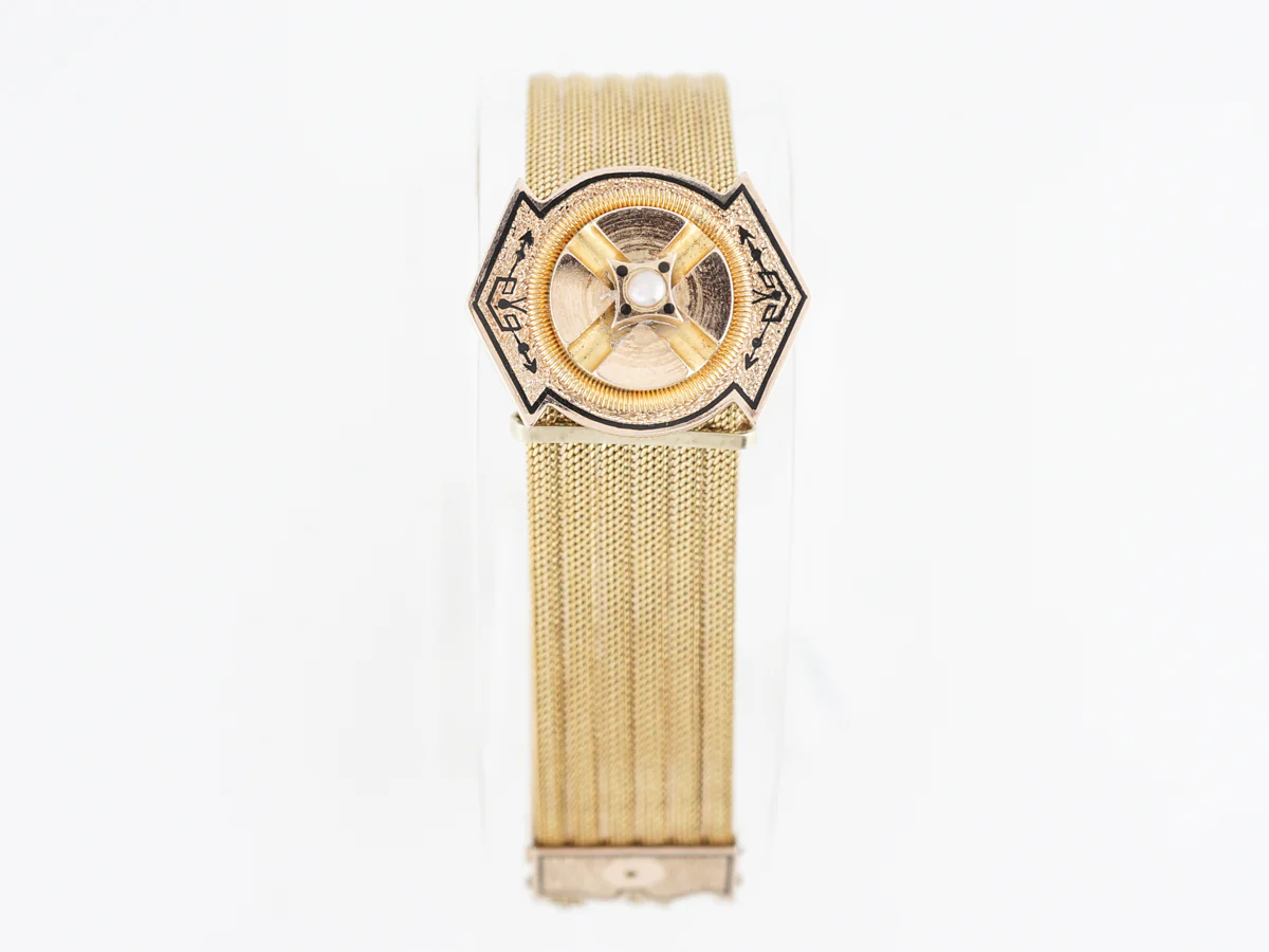 Antique Victorian Tassel Bracelet w/ Enamel and Pearls in 14k - Image 2