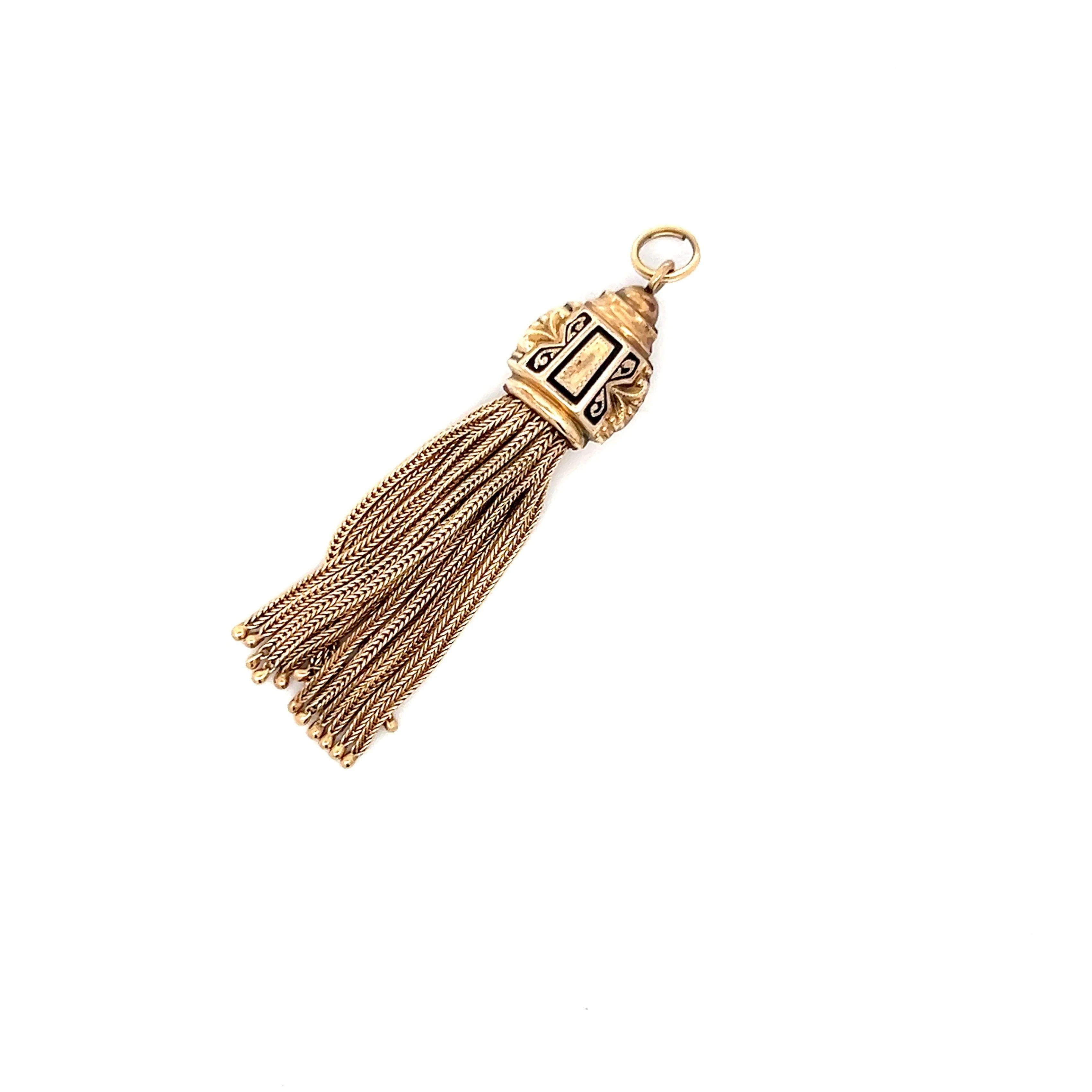 Antique Victorian Tassle Pendant in 14k Yellow Gold - Image 2