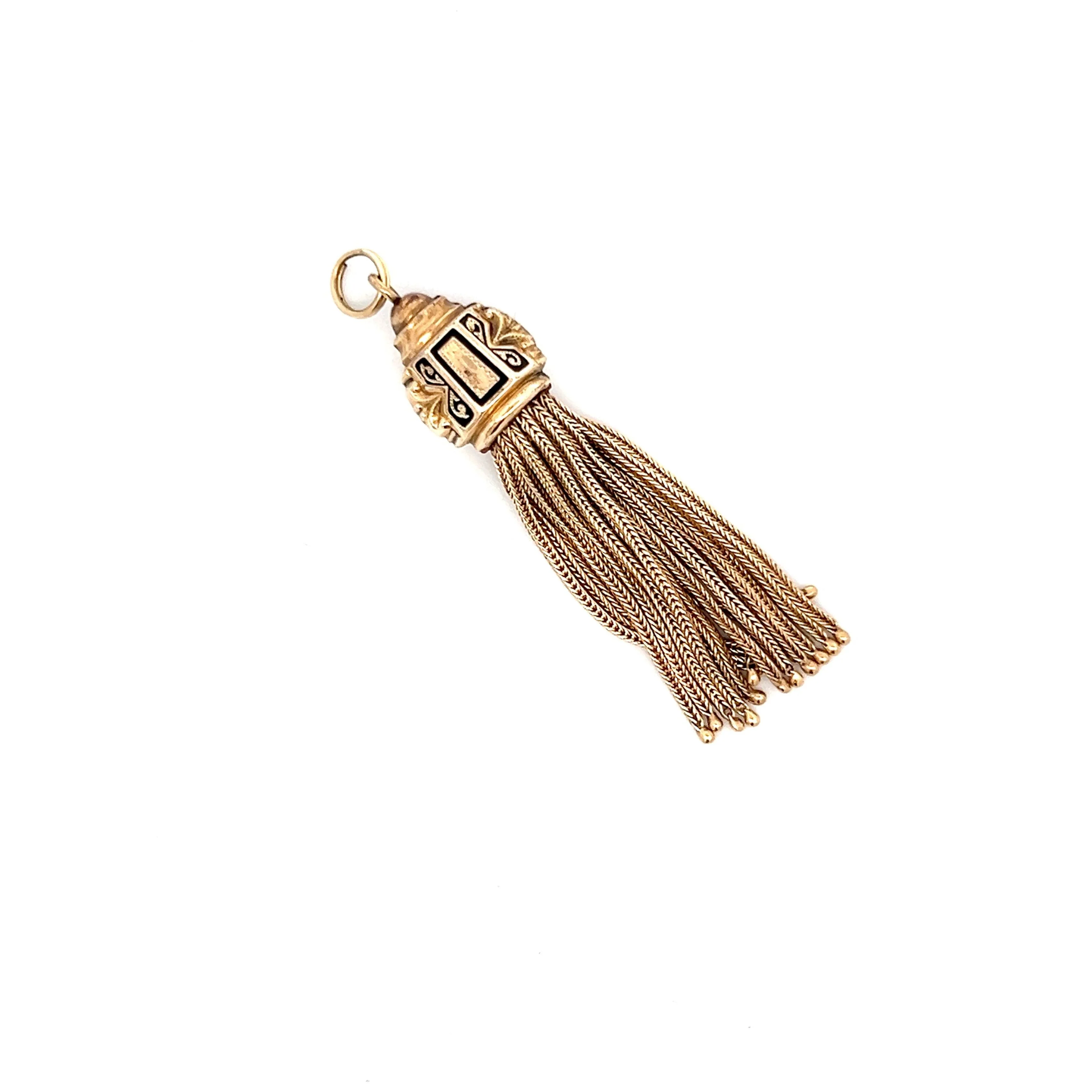 Antique Victorian Tassle Pendant in 14k Yellow Gold - Image 3
