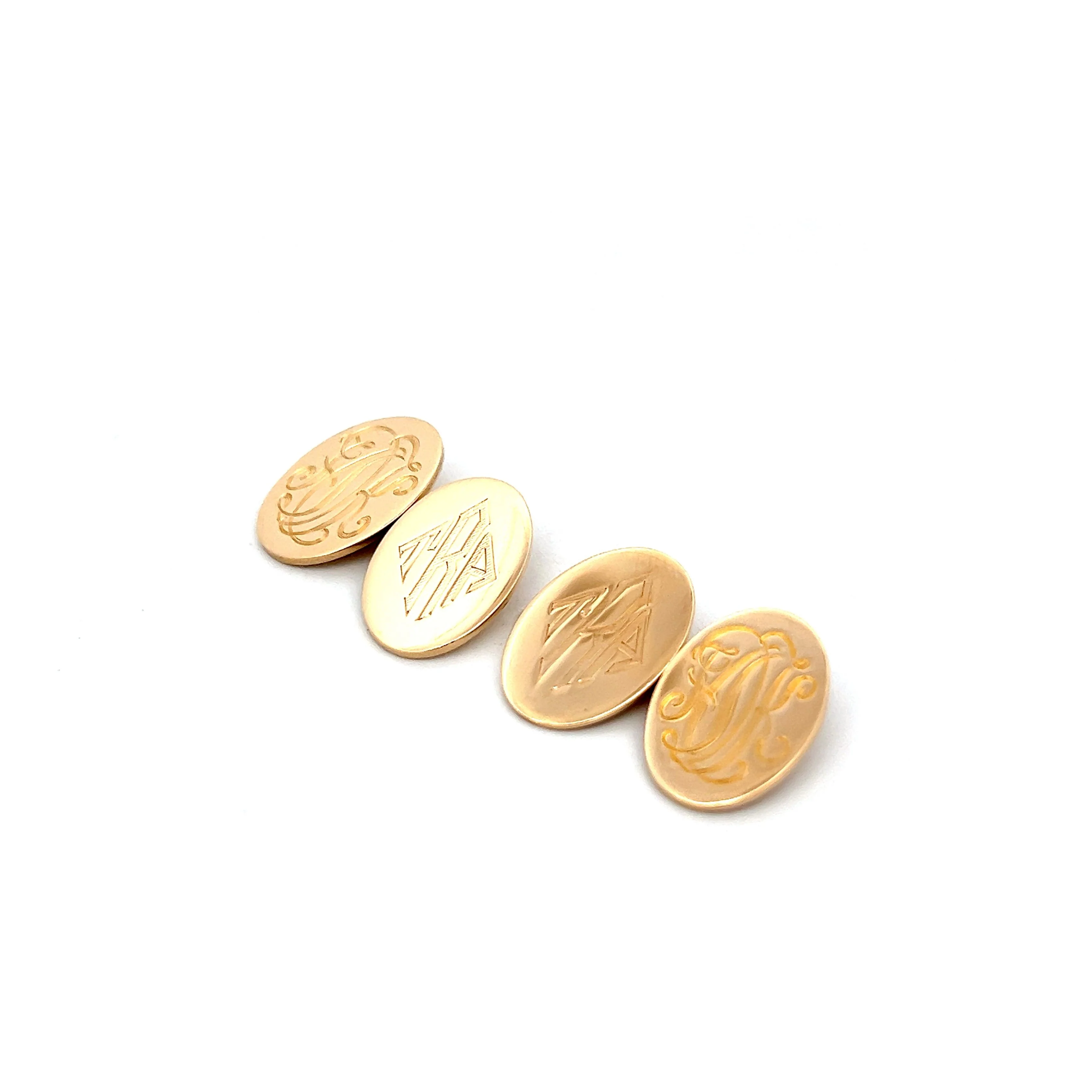 Antique Victorian Tiffany & Co Cufflinks in 14k Yellow Gold - Image 2