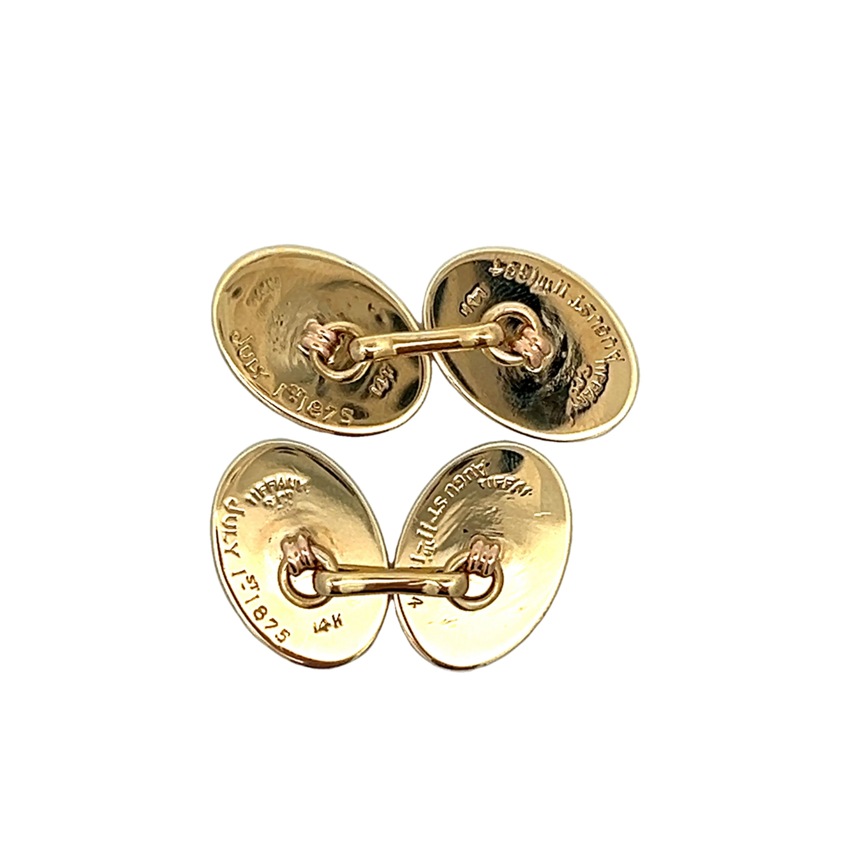 Antique Victorian Tiffany & Co Cufflinks in 14k Yellow Gold - Image 4