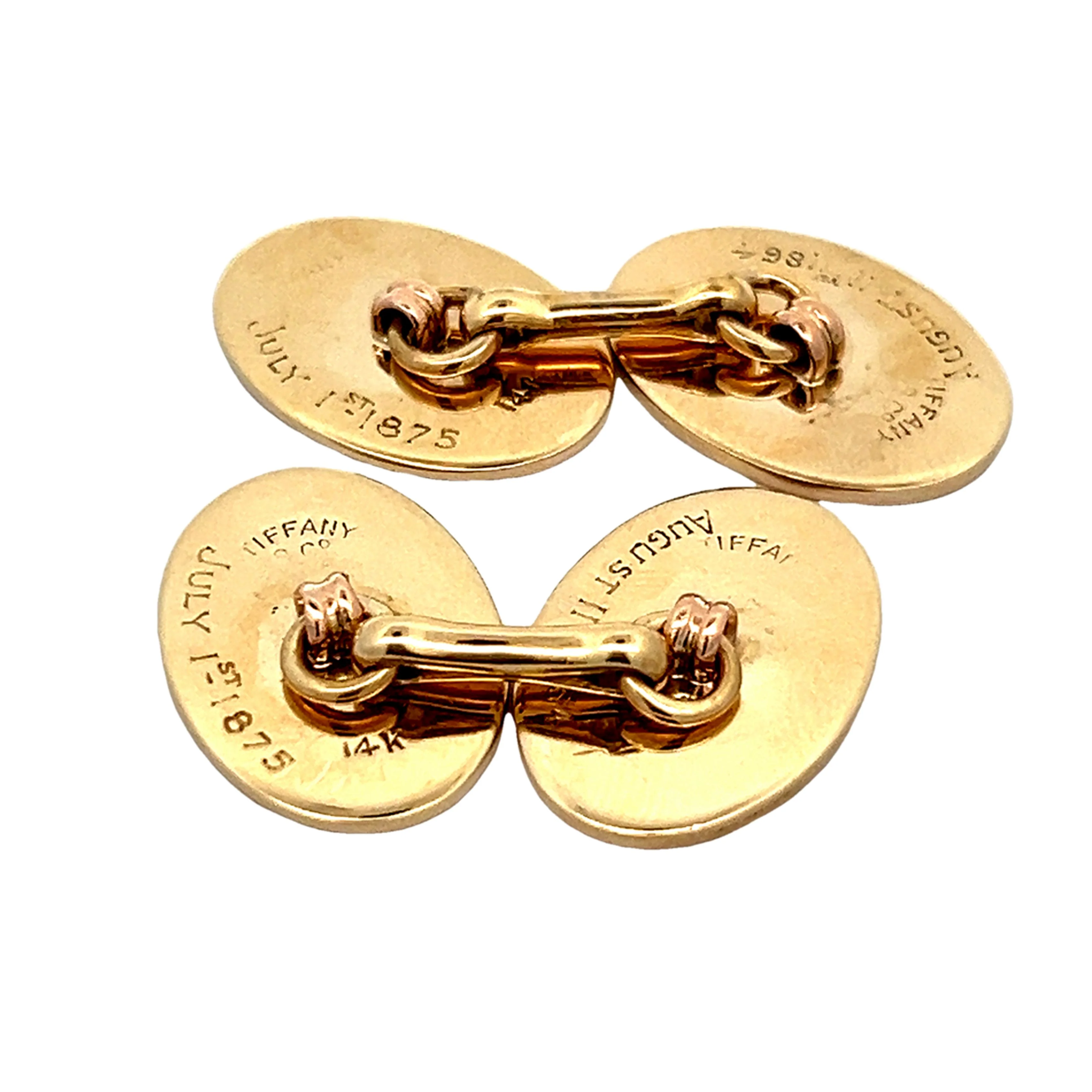 Antique Victorian Tiffany & Co Cufflinks in 14k Yellow Gold - Image 5