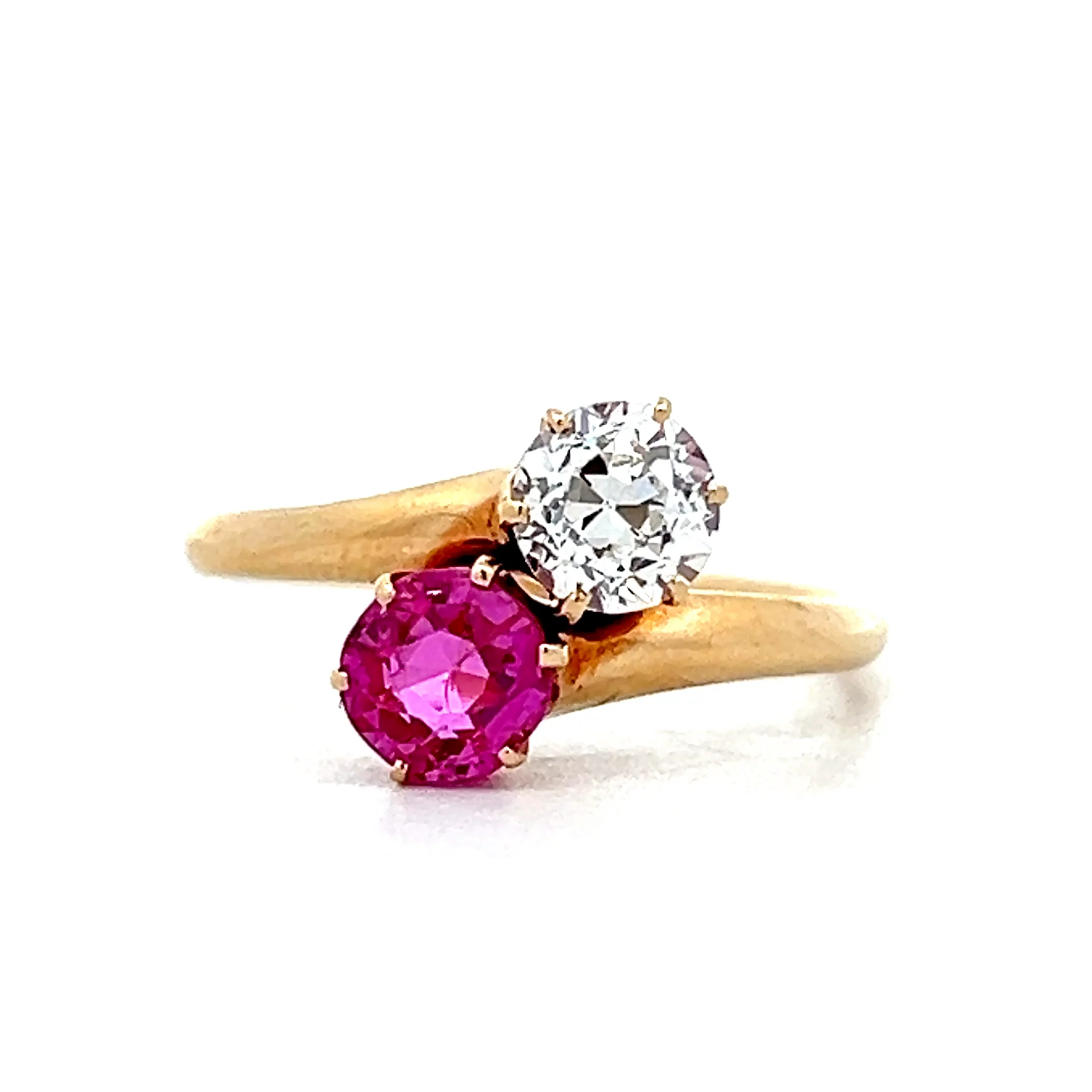 Antique Victorian Toi Et Moi Engagement Ring 14k