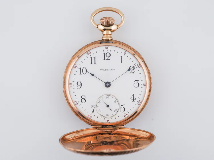 Antique Waltham 15J Pocket Watch Art Deco in 14k Yellow Gold - Image 2