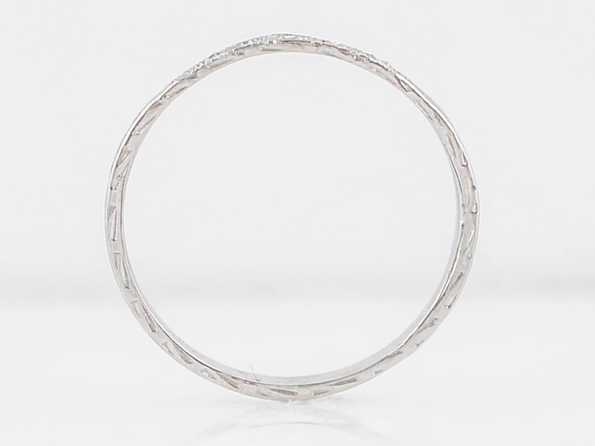 Antique Wedding Band Art Deco .09 Single Cut Diamonds in Platinum - Image 2