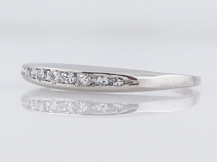 Antique Wedding Band Art Deco .09 Single Cut Diamonds in PlatinumAntique Wedding Band Art Deco .09 Single Cut Diamonds in Platinum - Image 3