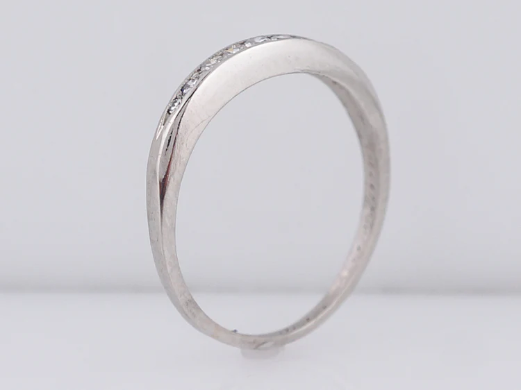 Antique Wedding Band Art Deco .09 Single Cut Diamonds in PlatinumAntique Wedding Band Art Deco .09 Single Cut Diamonds in Platinum - Image 5