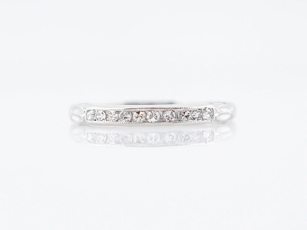 Antique Wedding Band Art Deco .10 Single Cut Diamonds in Platinum