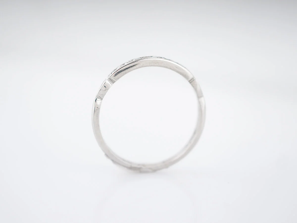 Antique Wedding Band Art Deco .10 Single Cut Diamonds in Platinum - Image 6