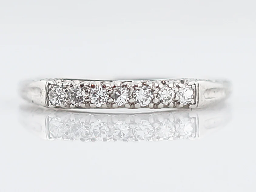 Antique Wedding Band Art Deco .11 Single Cut Diamonds in Platinum
