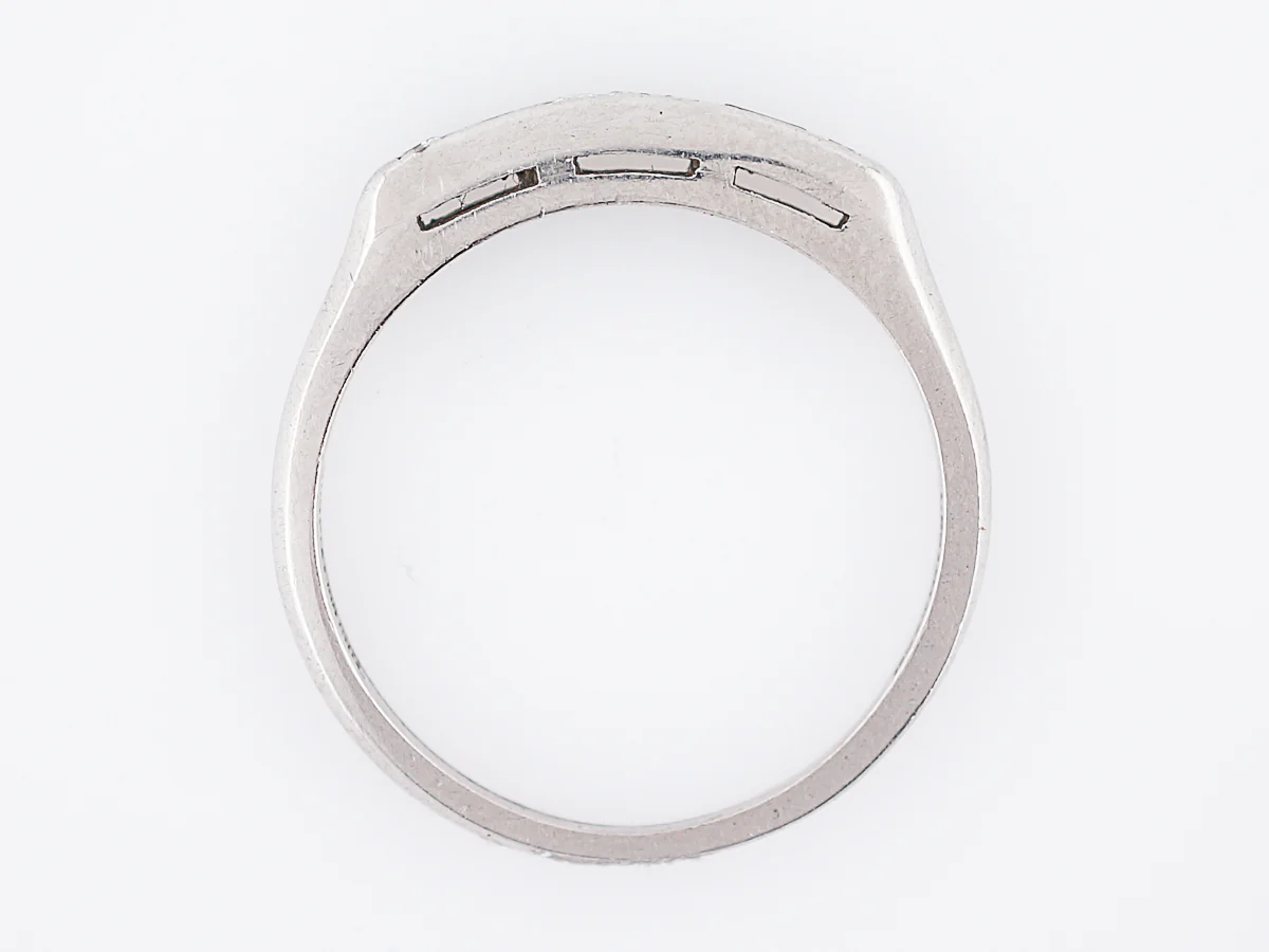 Antique Wedding Band Art Deco .15 Single & Baguette Cut Diamonds in Platinum - Image 6