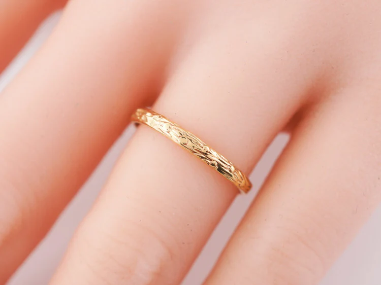 Antique Wedding Band Art Deco in 18k Yellow Gold - Image 7