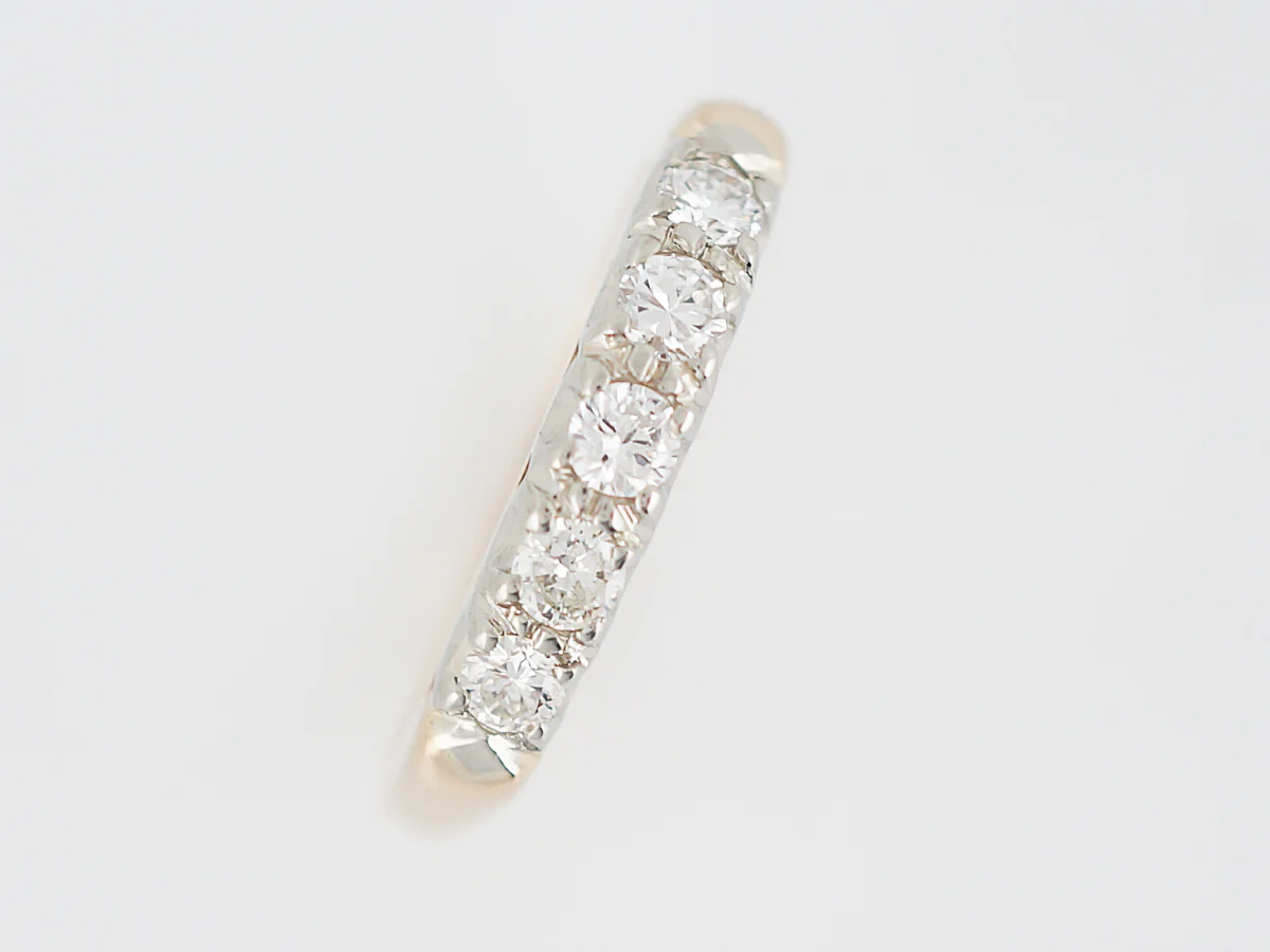 Antique Wedding Band Retro .35 Round Brilliant Cut Diamonds in 14K Yellow Gold - Image 4