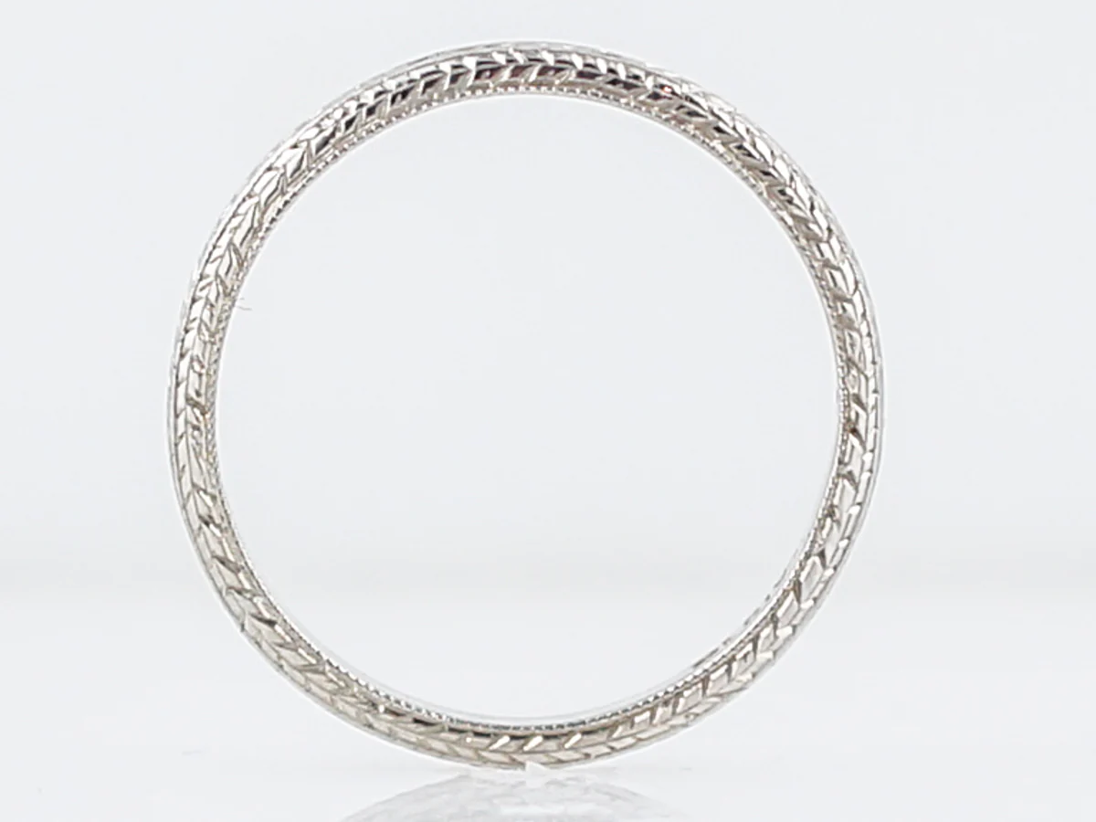 Antique Wedding Band Art Deco Belais Brothers in 18k White Gold - Image 3