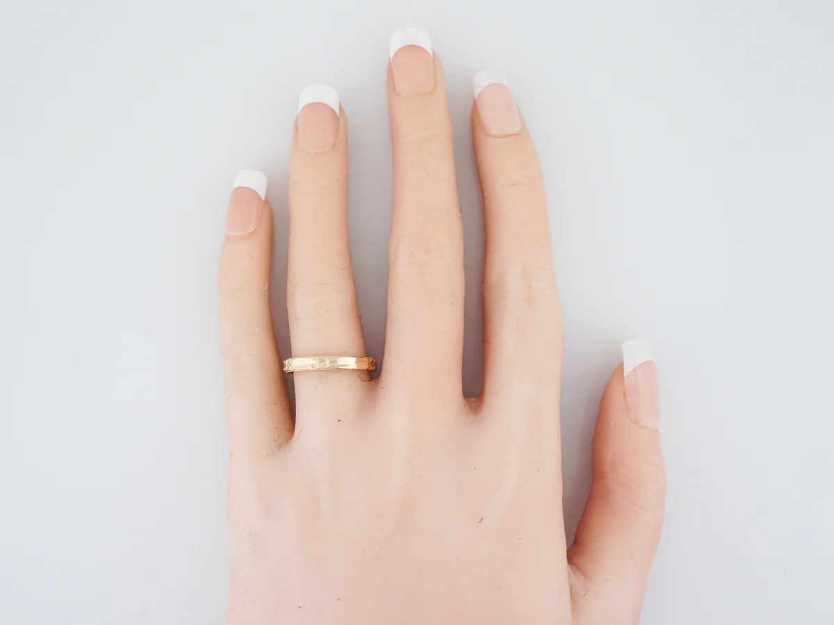 Antique Wedding Band Art Deco Orange Blossom in 14k Yellow Gold - Image 5