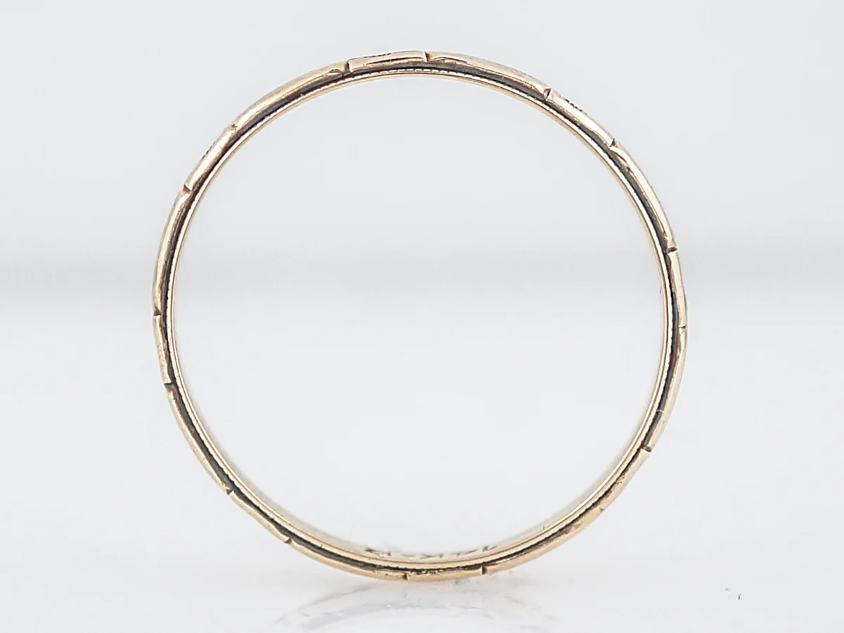 Antique Wedding Band Art Deco Orange Blossom in 14k Yellow Gold - Image 2