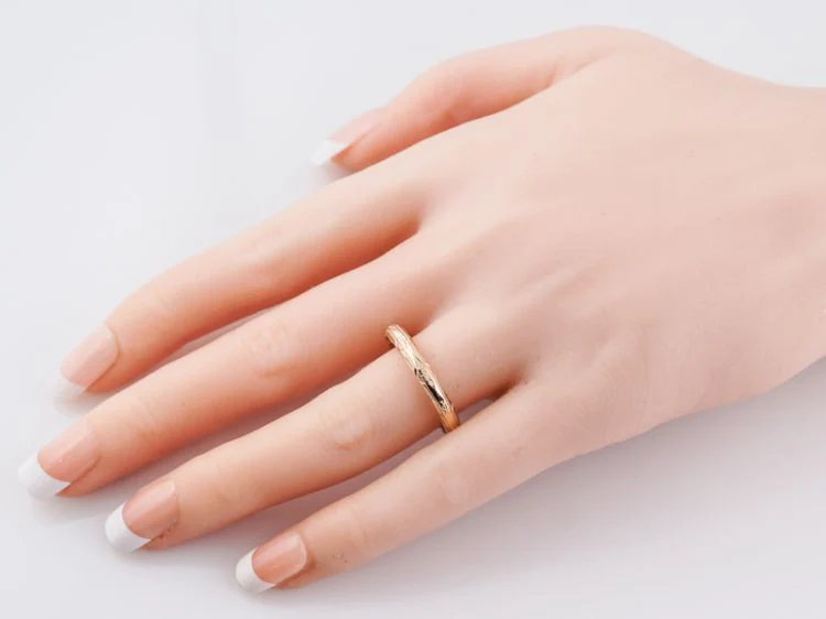 Antique Wedding Band Art Deco Orange Blossom in 14k Yellow Gold - Image 7