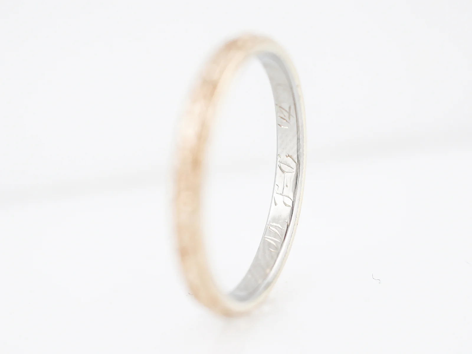 Antique Wedding Band Art Deco Orange Blossom in 14k Yellow Gold - Image 4