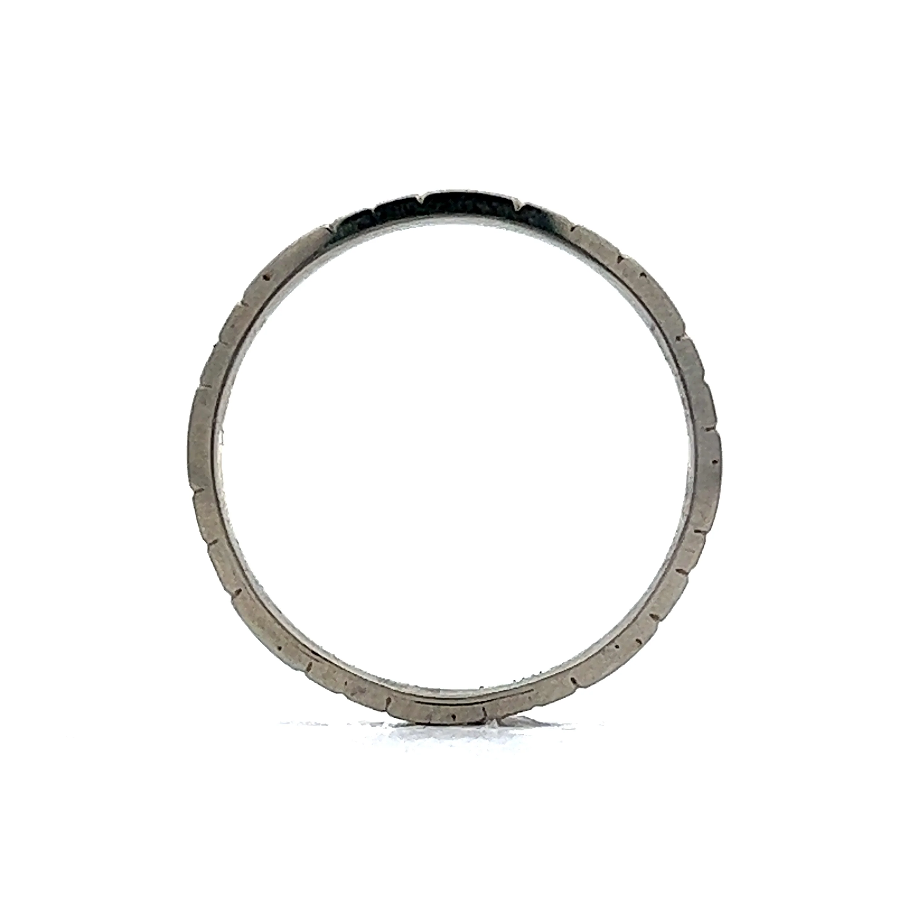 Antique Wedding Band Art Deco Orange Blossom in 18k White Gold - Image 4