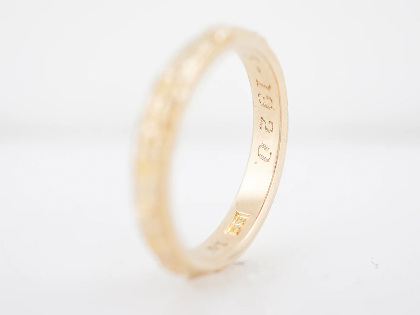 Antique Wedding Band Art Deco Orange Blossom in 14k Yellow Gold - Image 4