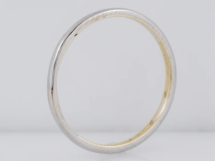 Antique Wedding Band Early Art Deco in 18k White & Yellow Gold - Image 3
