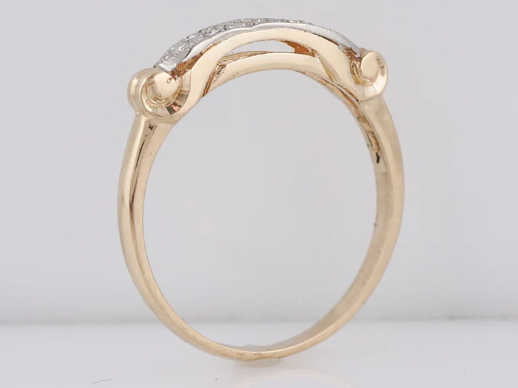 Antique Wedding Band Late Art Deco .20 Single Cut Diamonds in 14k - Image 5