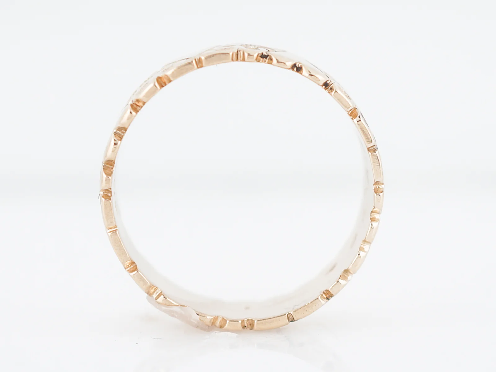 Antique Wedding Band Late Art Deco Orange Blossom in 14k Yellow Gold - Image 4