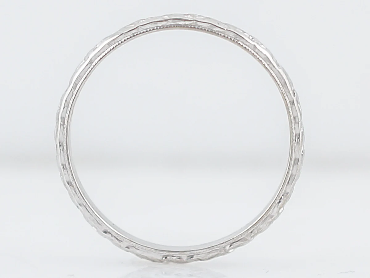 Antique Wedding Band Orange Blossom Art Deco in 14k White Gold - Image 4