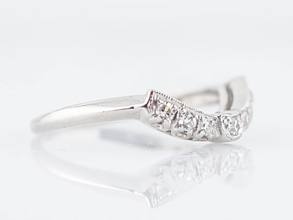 Antique Wedding Ring Guards Art Deco .28 Single Cut Diamonds in Platinum - Image 7