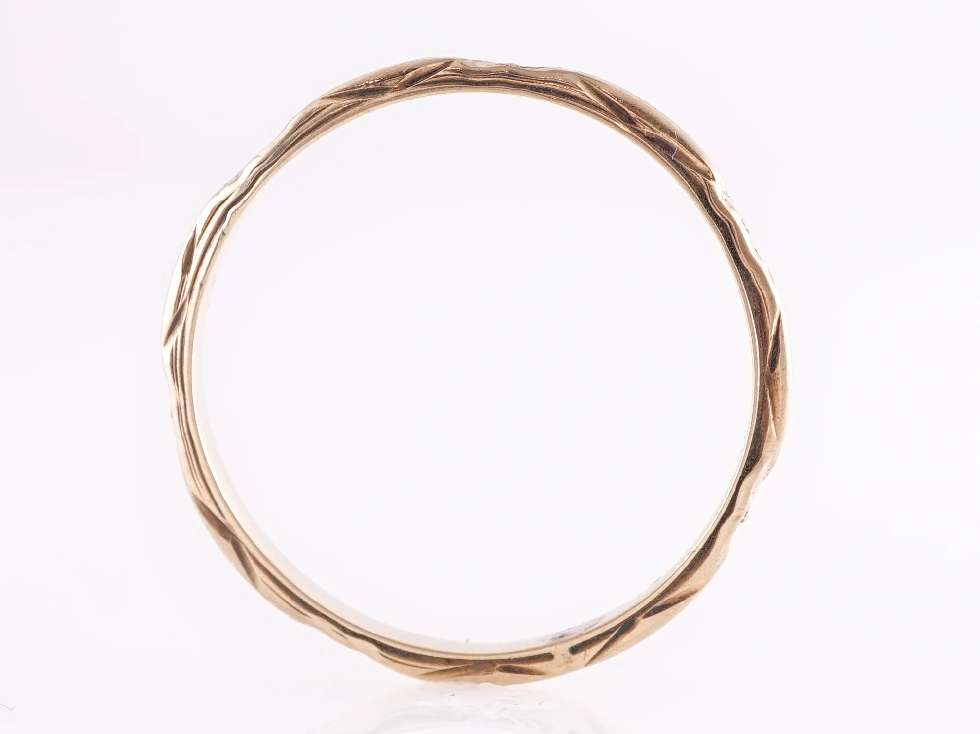 Antique Yellow Gold Orange Blossom Wedding Band in 10k - Image 2