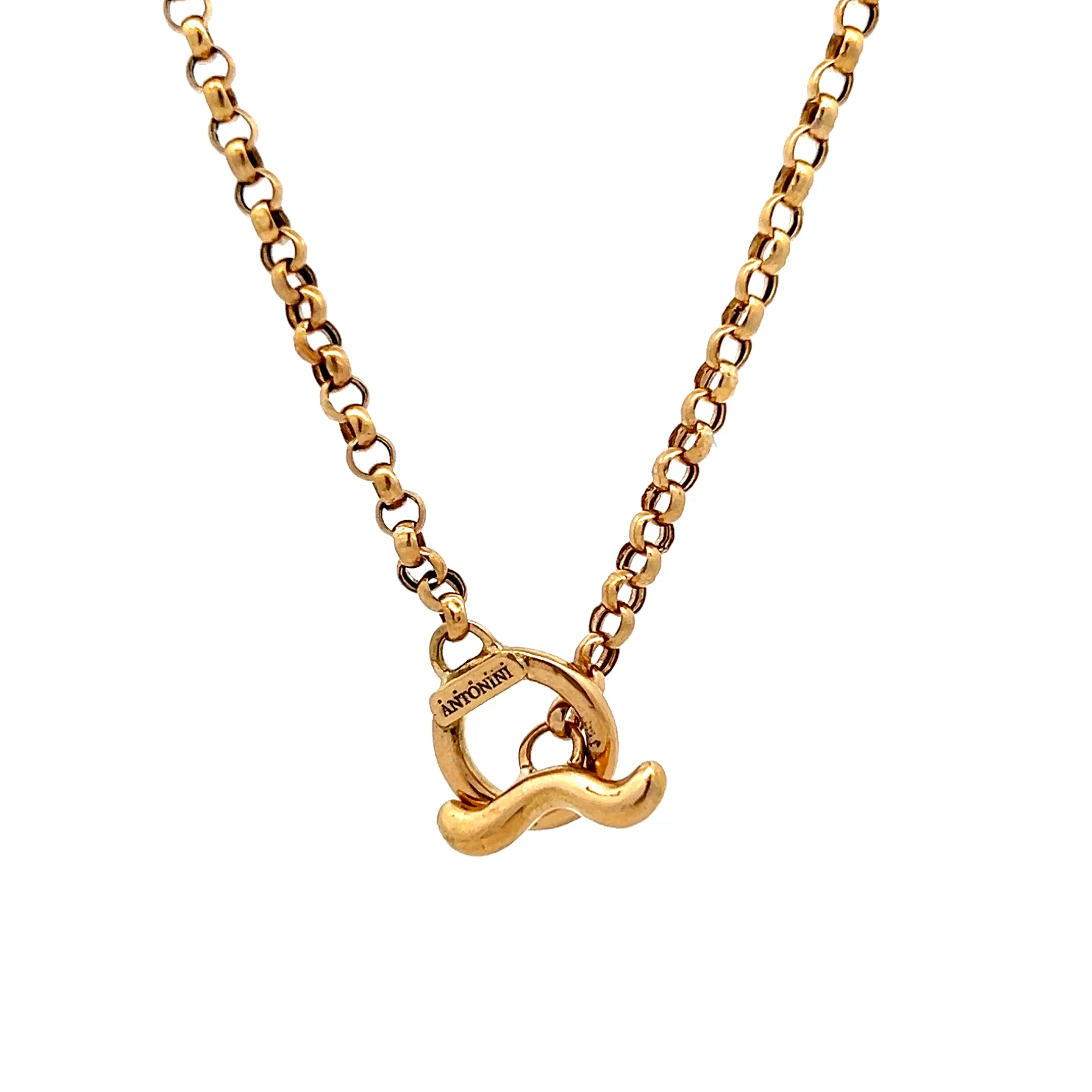 Antonini Lariat Rolo Link Necklace 18k Yellow Gold