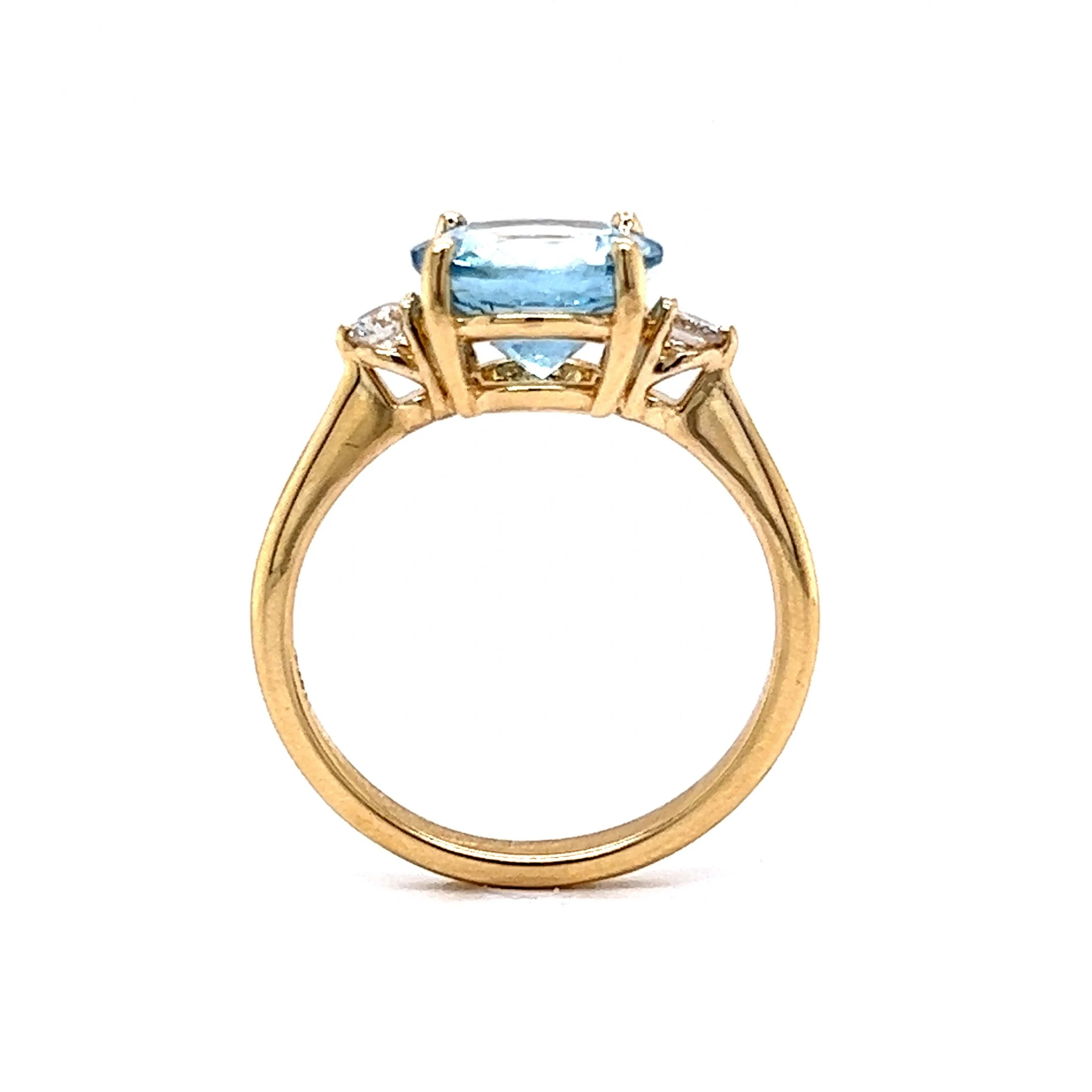 2.21 Aquamarine & Diamond Engagement Ring in 14k Gold - Image 4