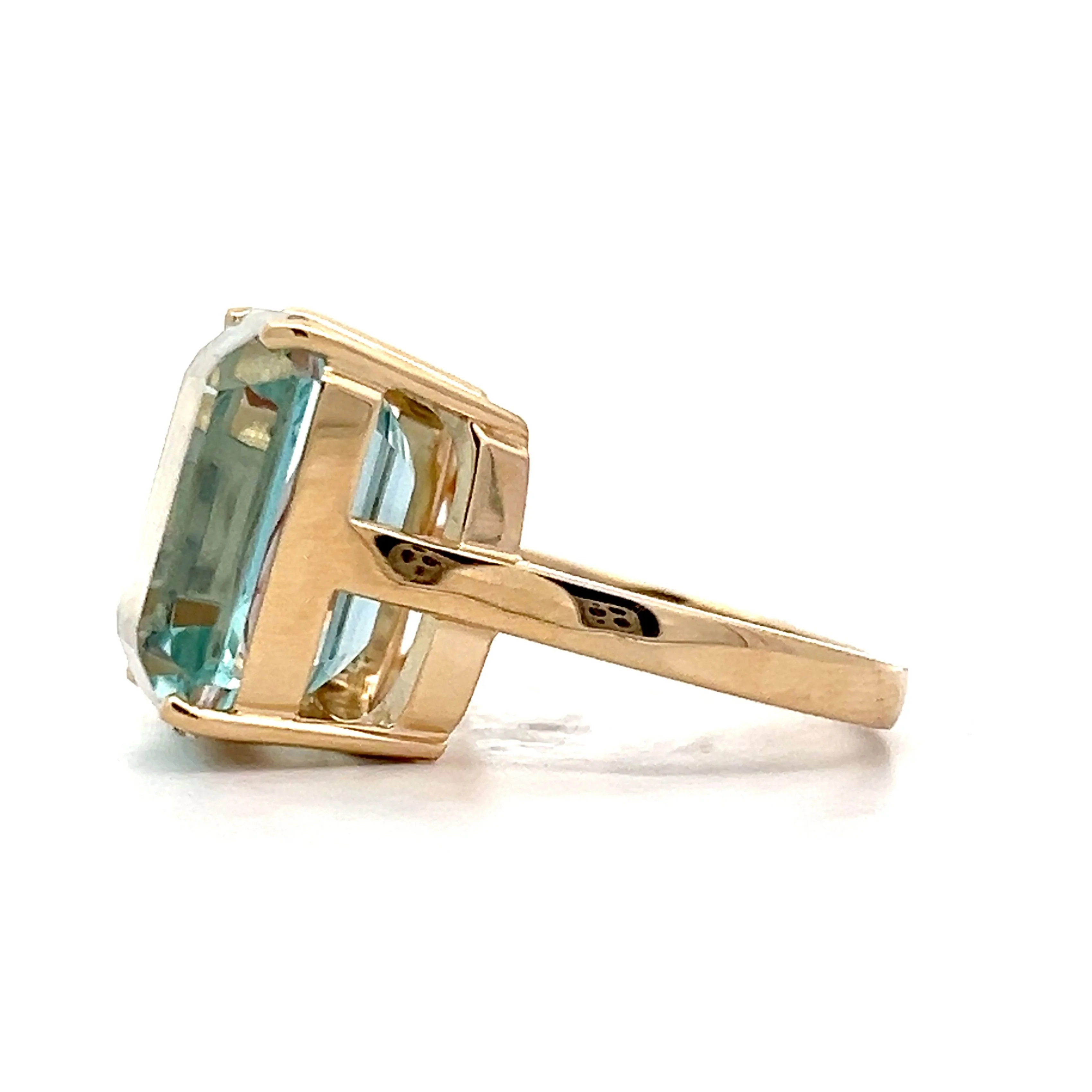Aquamarine & Morganite Statement Ring in 14k Yellow Gold - Image 2