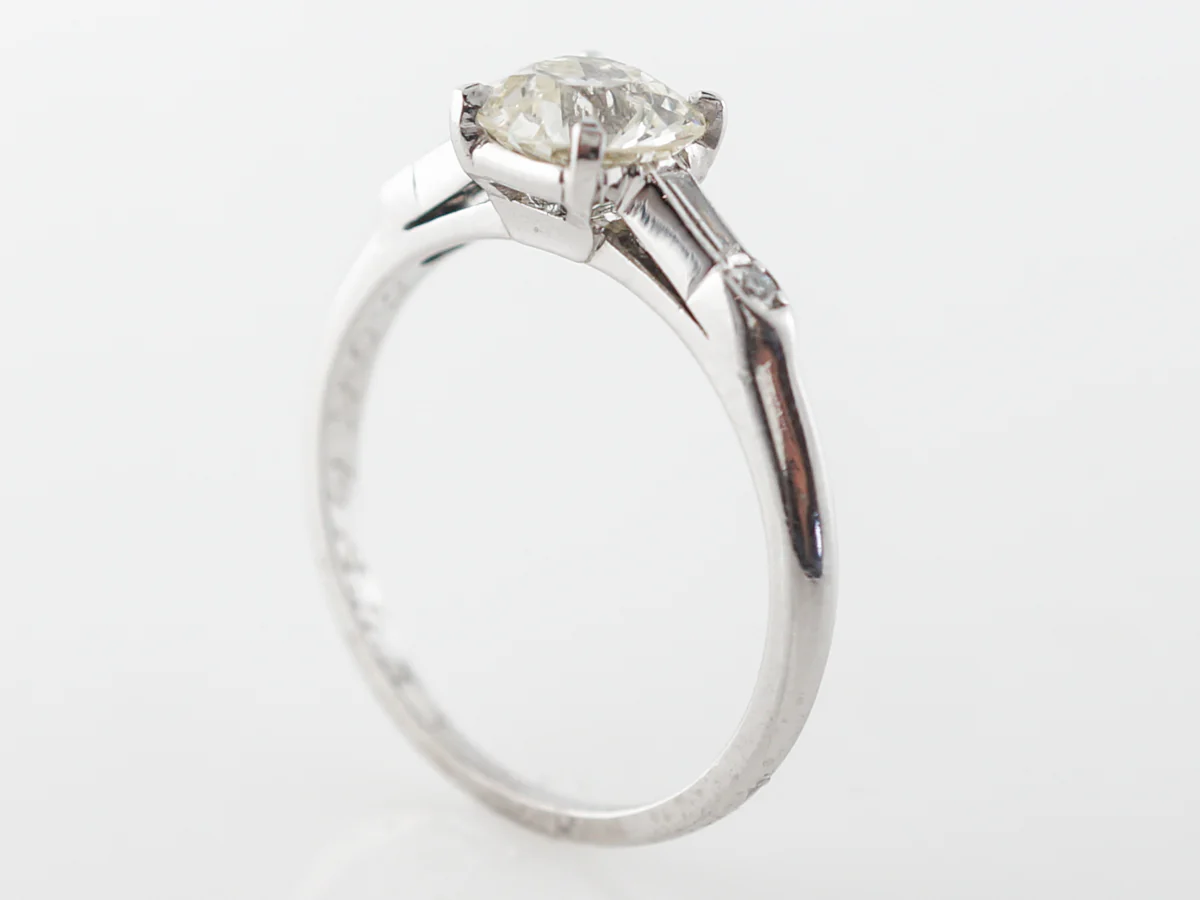 Art Deco 1 Carat Old Euro Diamond Engagement Ring - Image 4