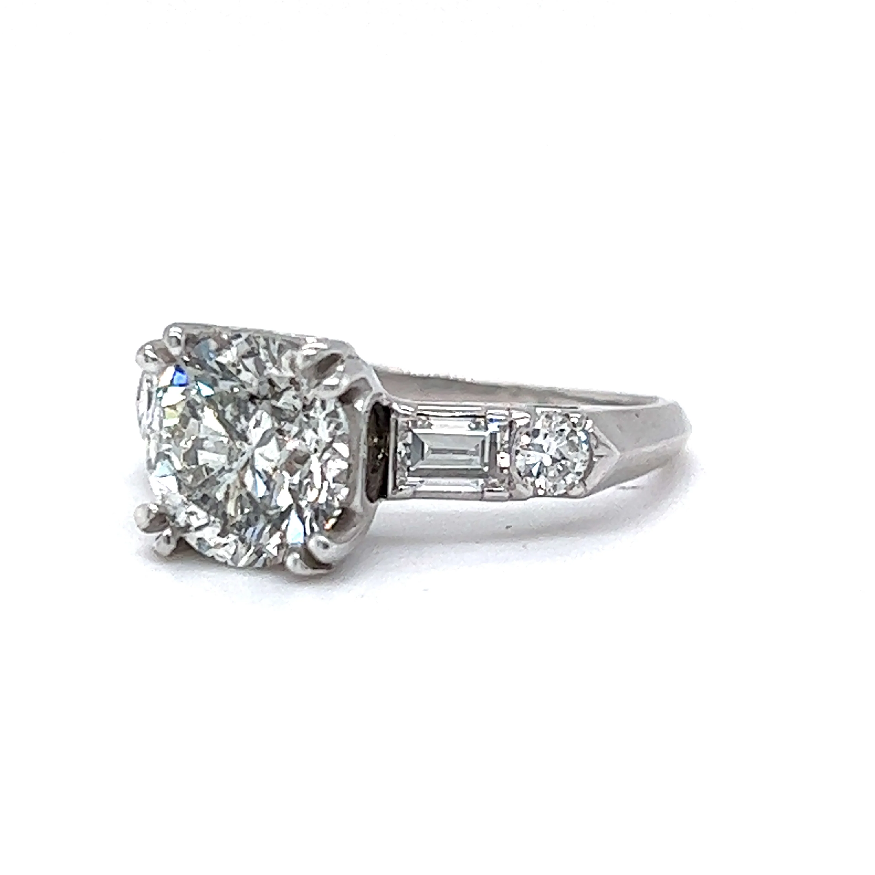 Art Deco 2.26 Carat Diamond Engagement Ring in Platinum - Image 2