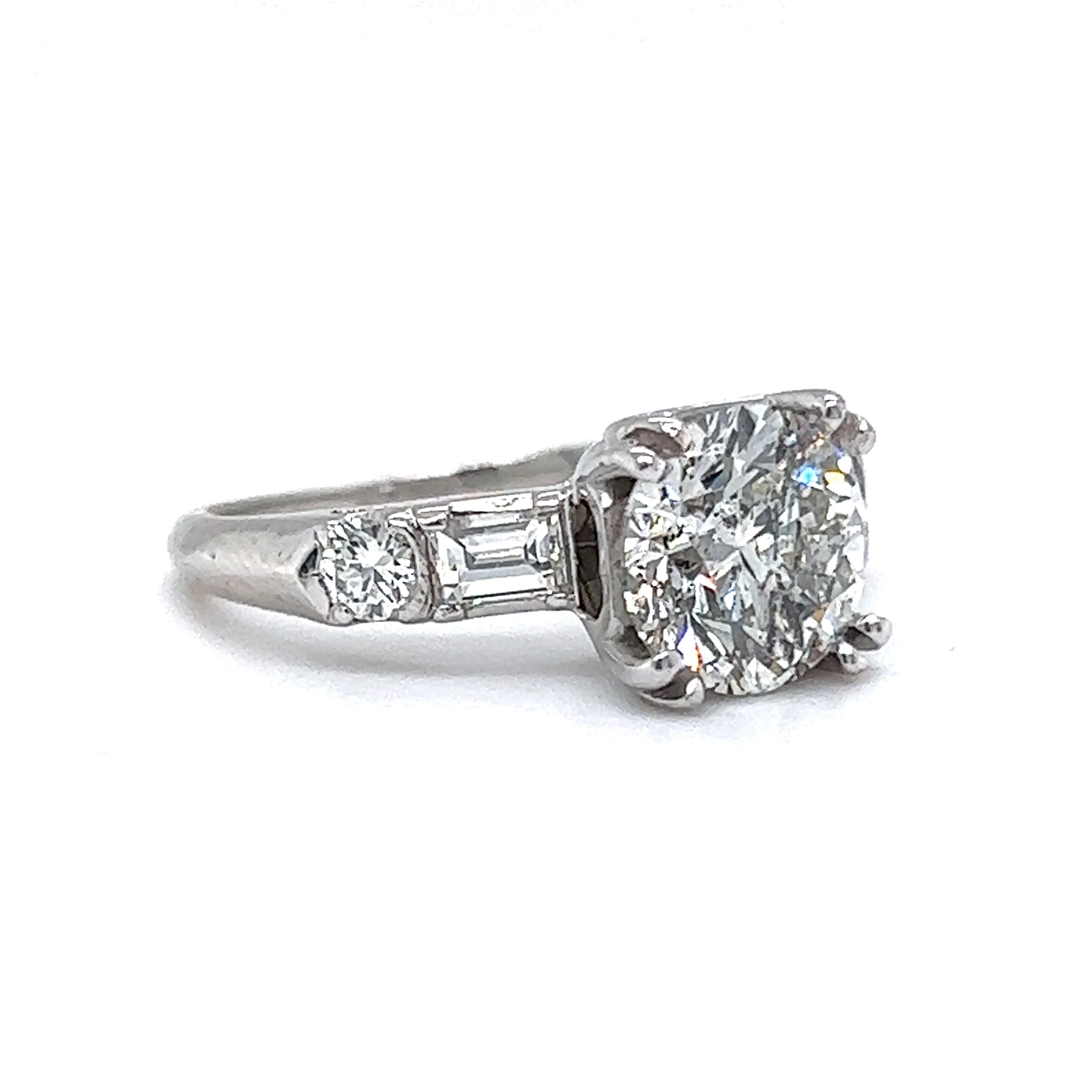Art Deco 2.26 Carat Diamond Engagement Ring in Platinum - Image 3