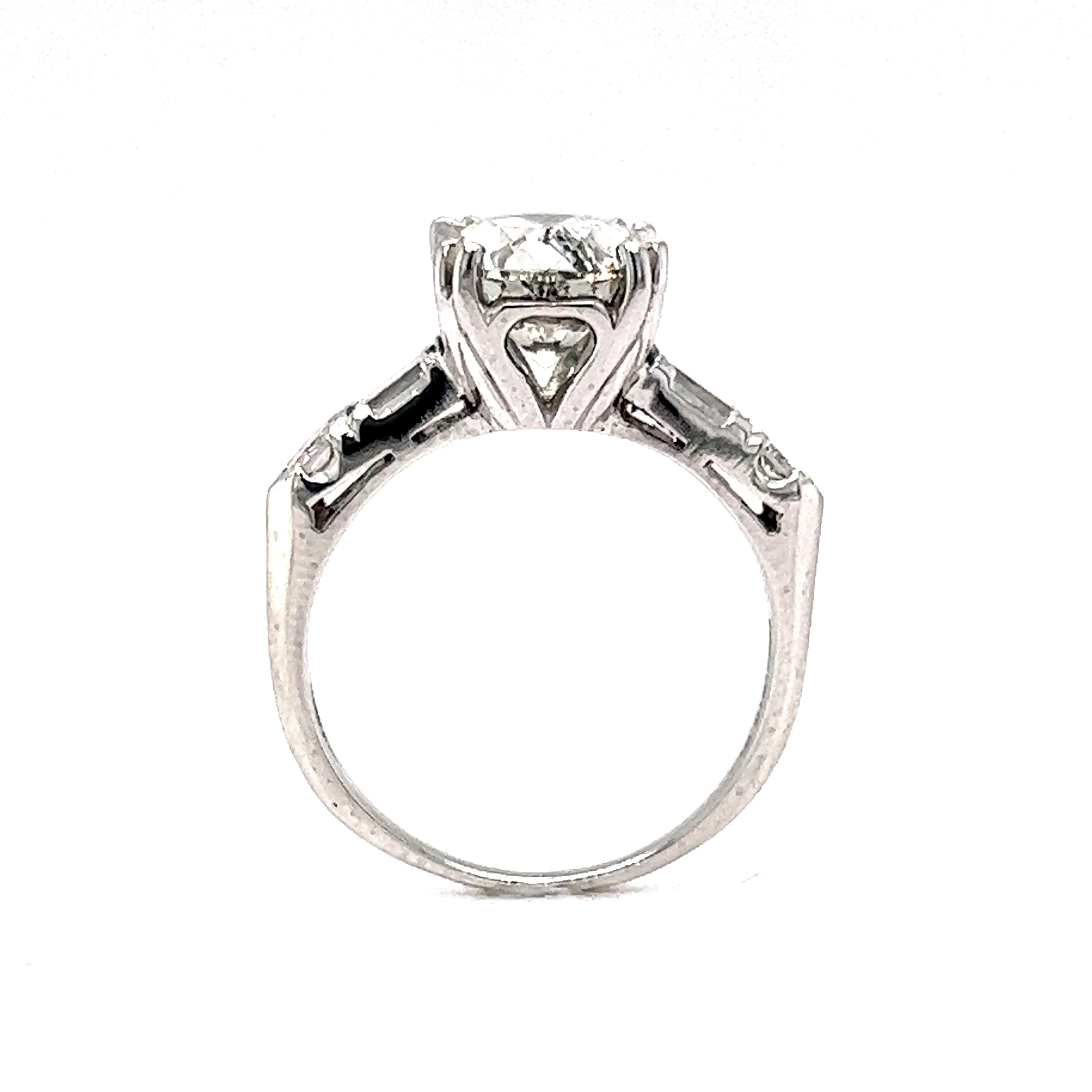 Art Deco 2.26 Carat Diamond Engagement Ring in Platinum - Image 4