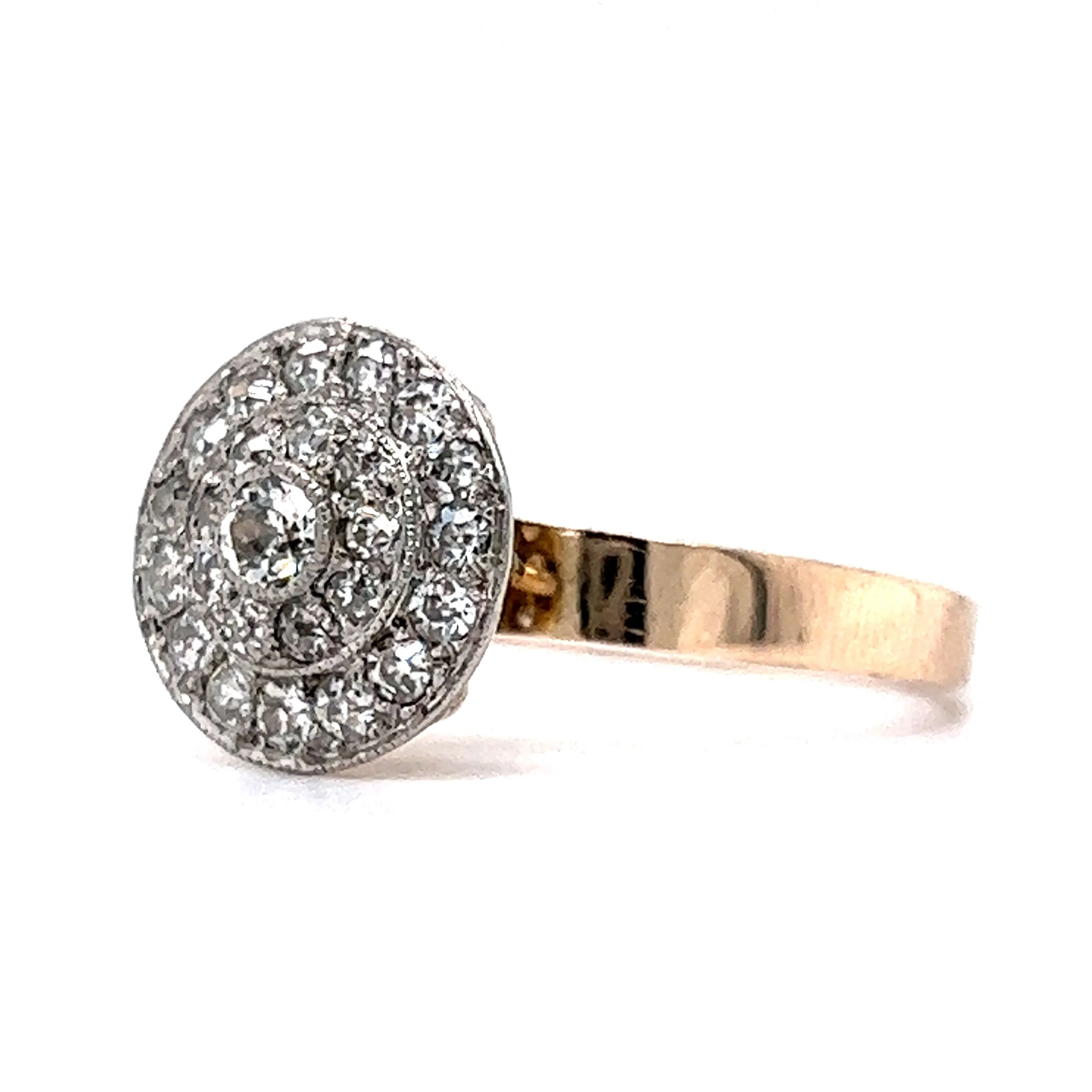 Art Deco .85 Pave Diamond Engagement Ring in 18k Gold - Image 2
