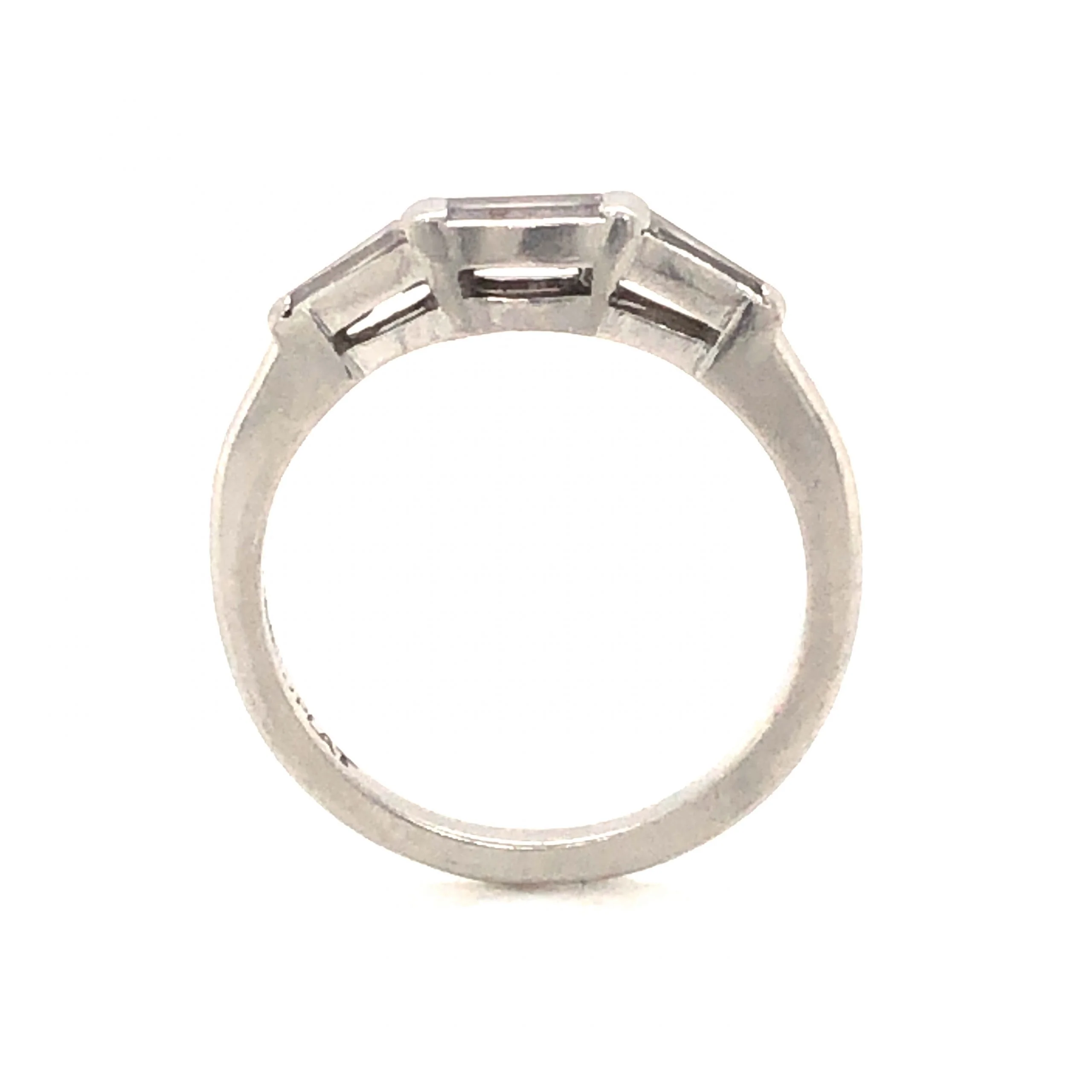 Art Deco Baguette Diamond Wedding Band in Platinum - Image 4