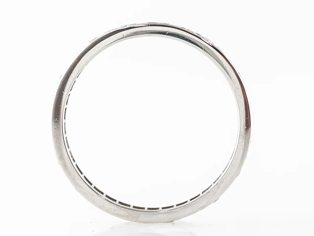 Art Deco Channel Set Diamond Eternity Wedding Band - Image 2