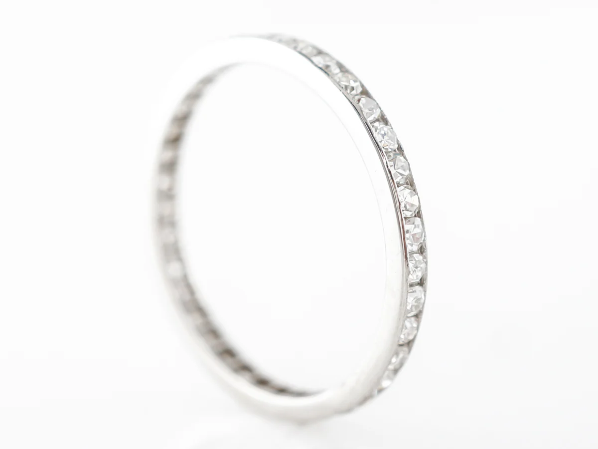 Art Deco Channel Set Diamond Eternity Wedding Band - Image 3