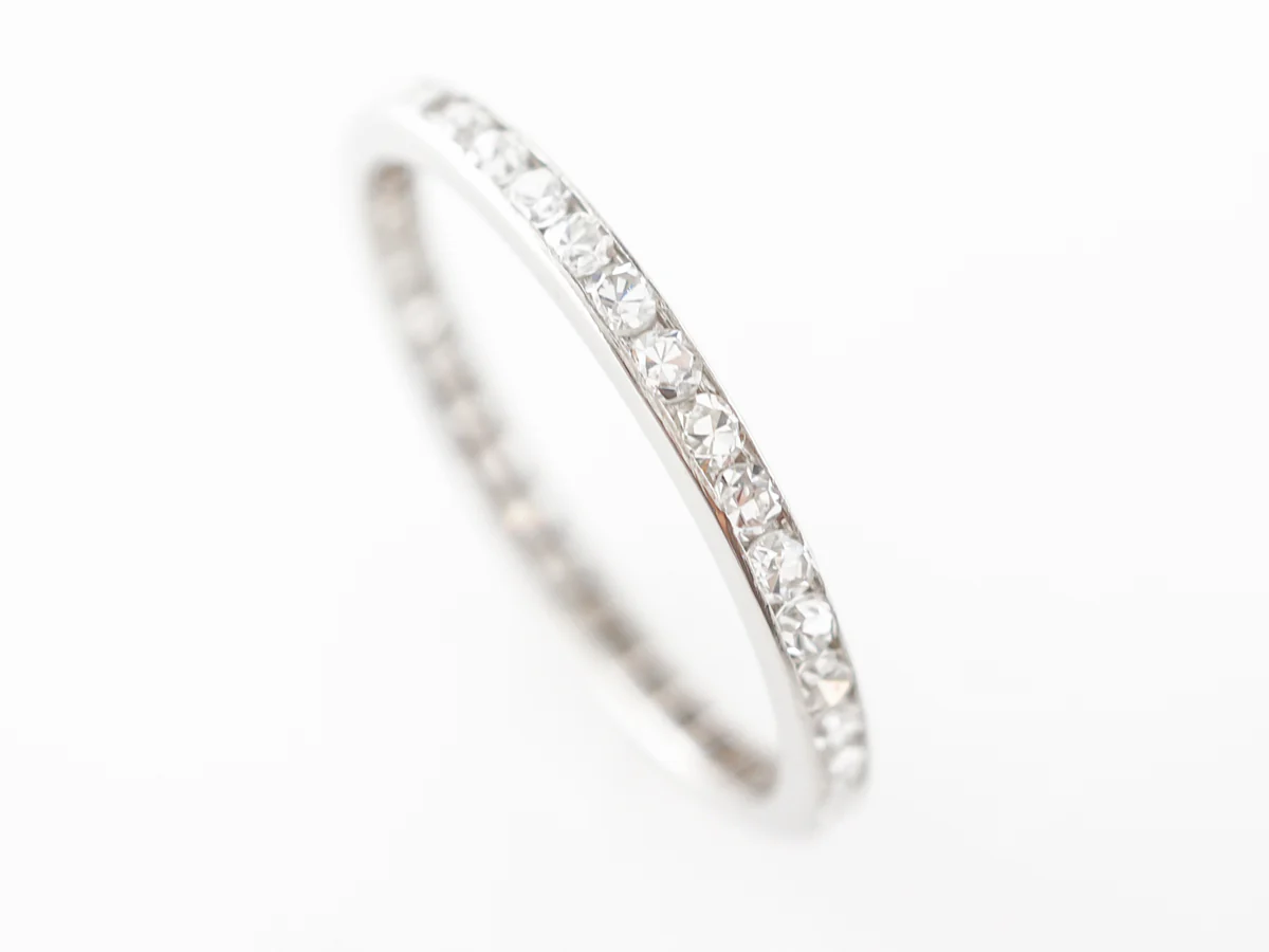 Art Deco Channel Set Diamond Eternity Wedding Band - Image 4
