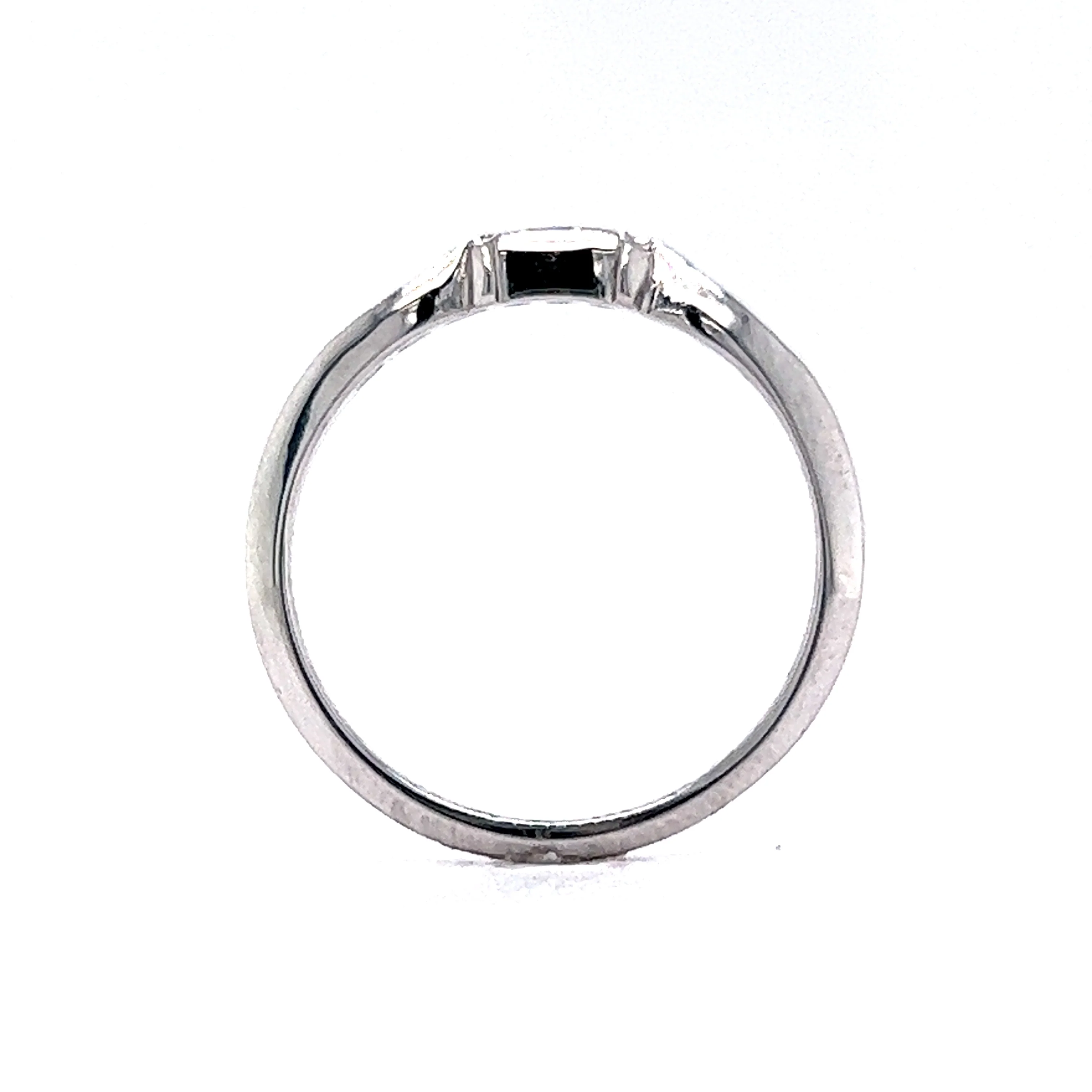 Art Deco Contoured Diamond Wedding Band in 18k White Gold - Image 4