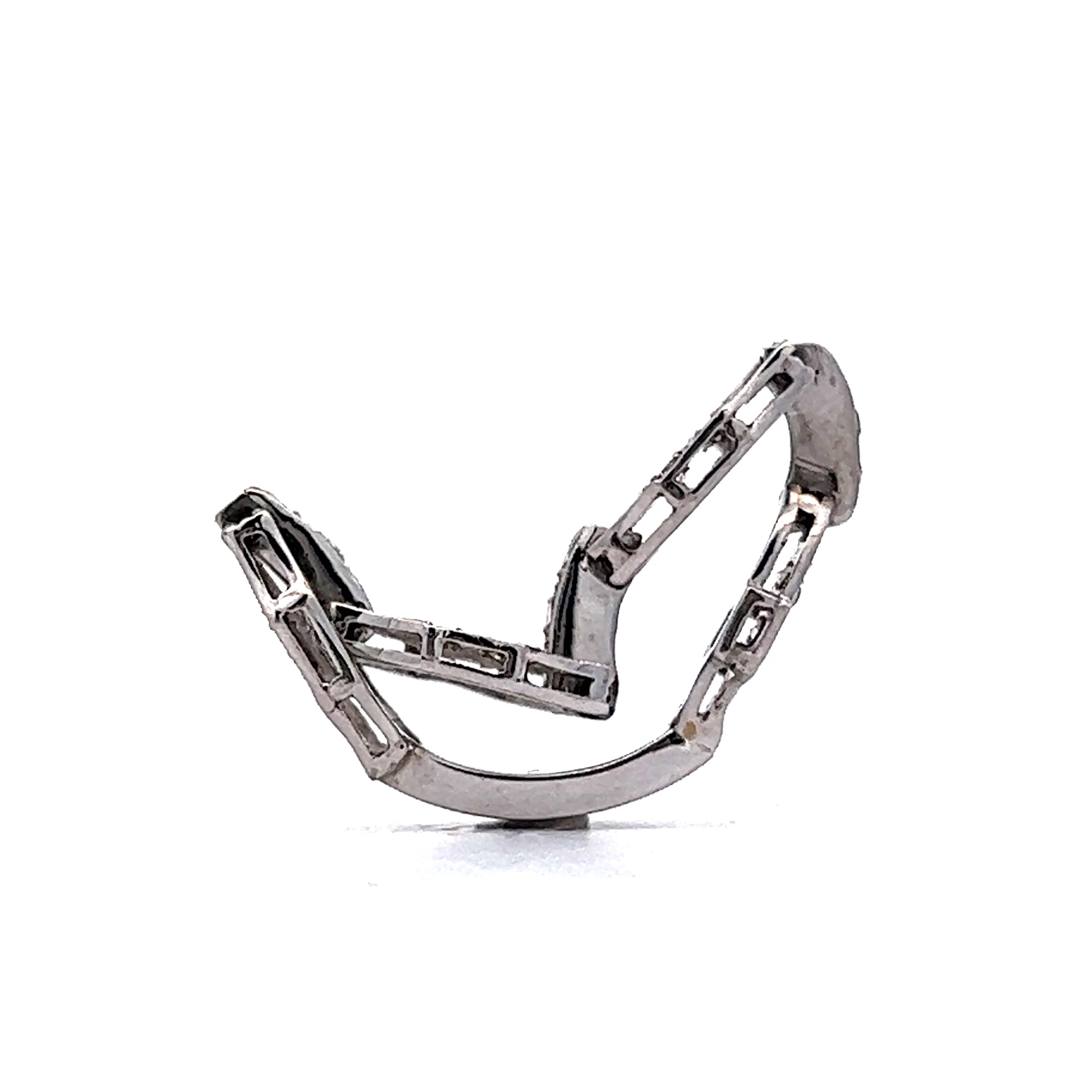 Art Deco Diamond Watch Link Conversion Ring in 18k White Gold - Image 4