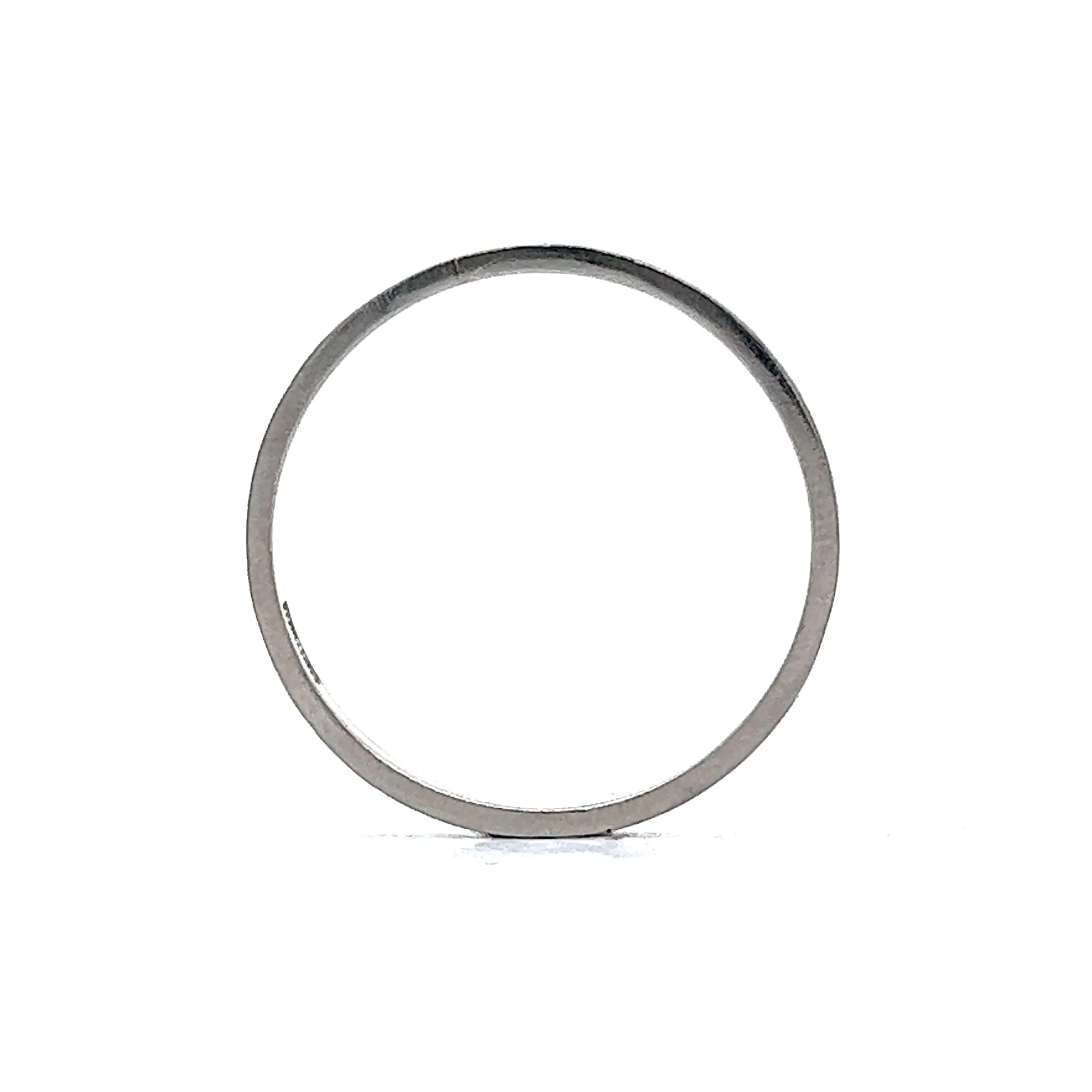 Art Deco Engraved Flat Edge Wedding Band in Platinum - Image 4