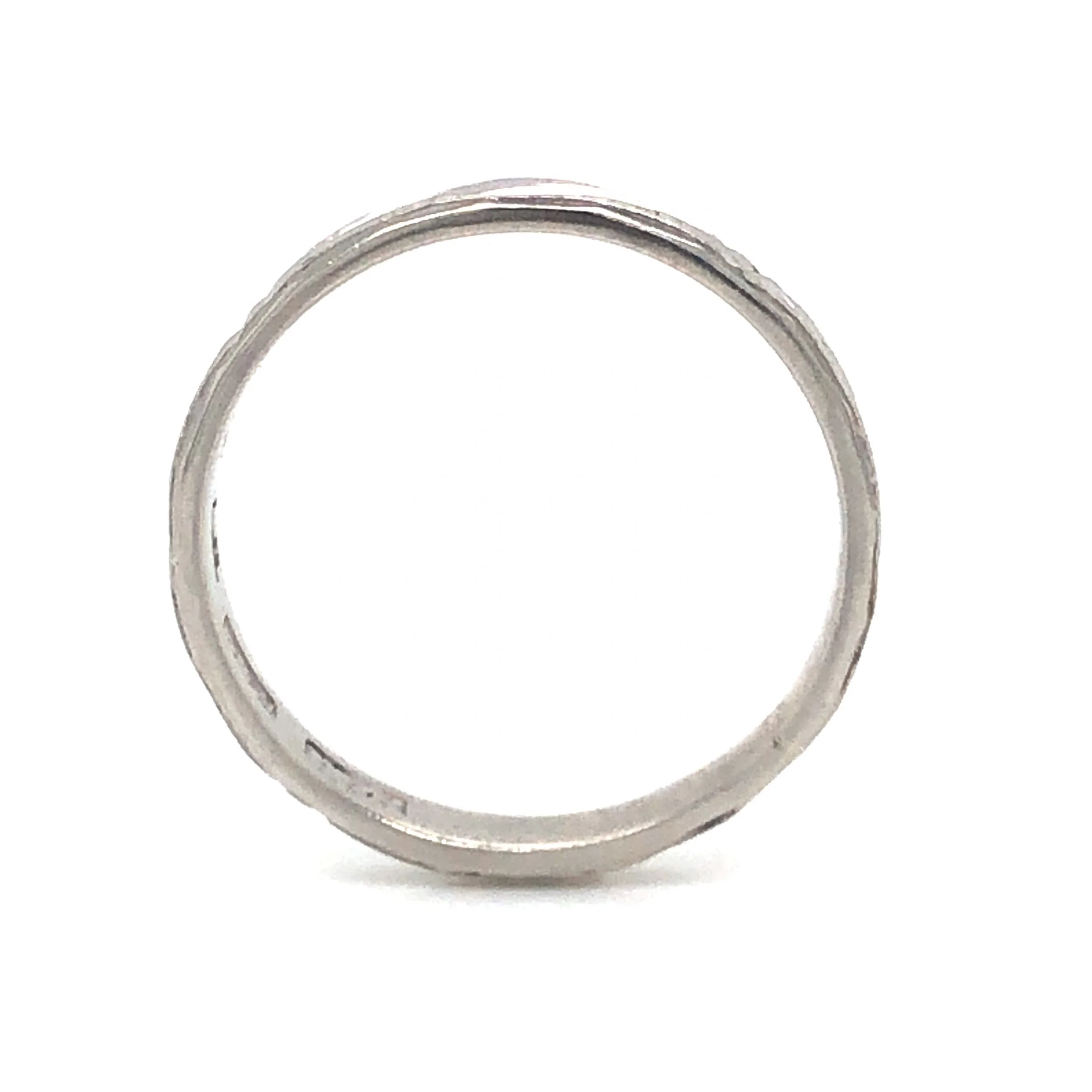 Art Deco Hand Engraved Wedding Band in Platinum - Image 4