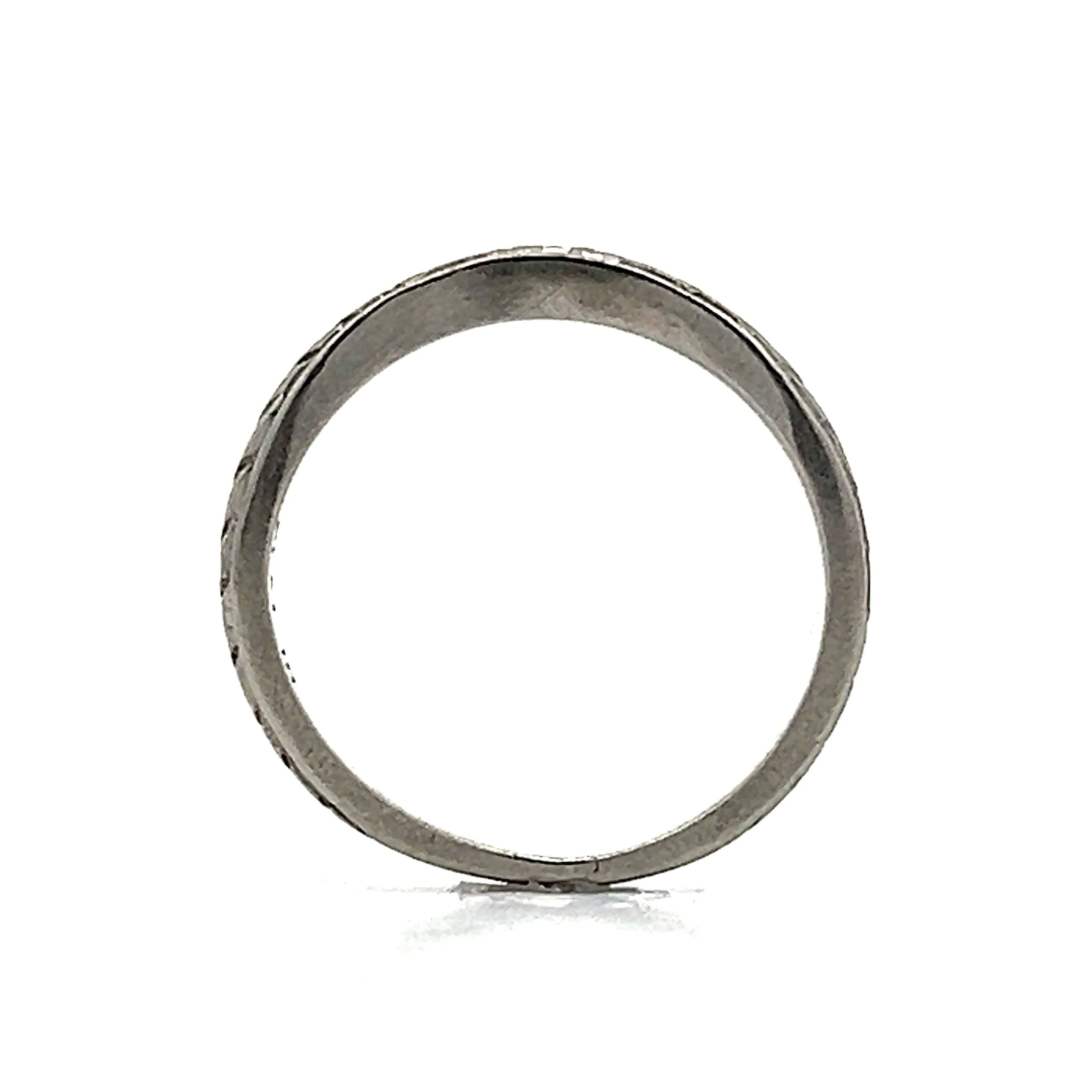 Art Deco Inspired Contour Wedding Band in Platinum - Image 4