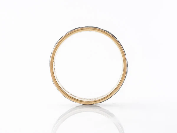 Art Deco Men's Band in Yellow Gold and Sterling Silver - Image 5