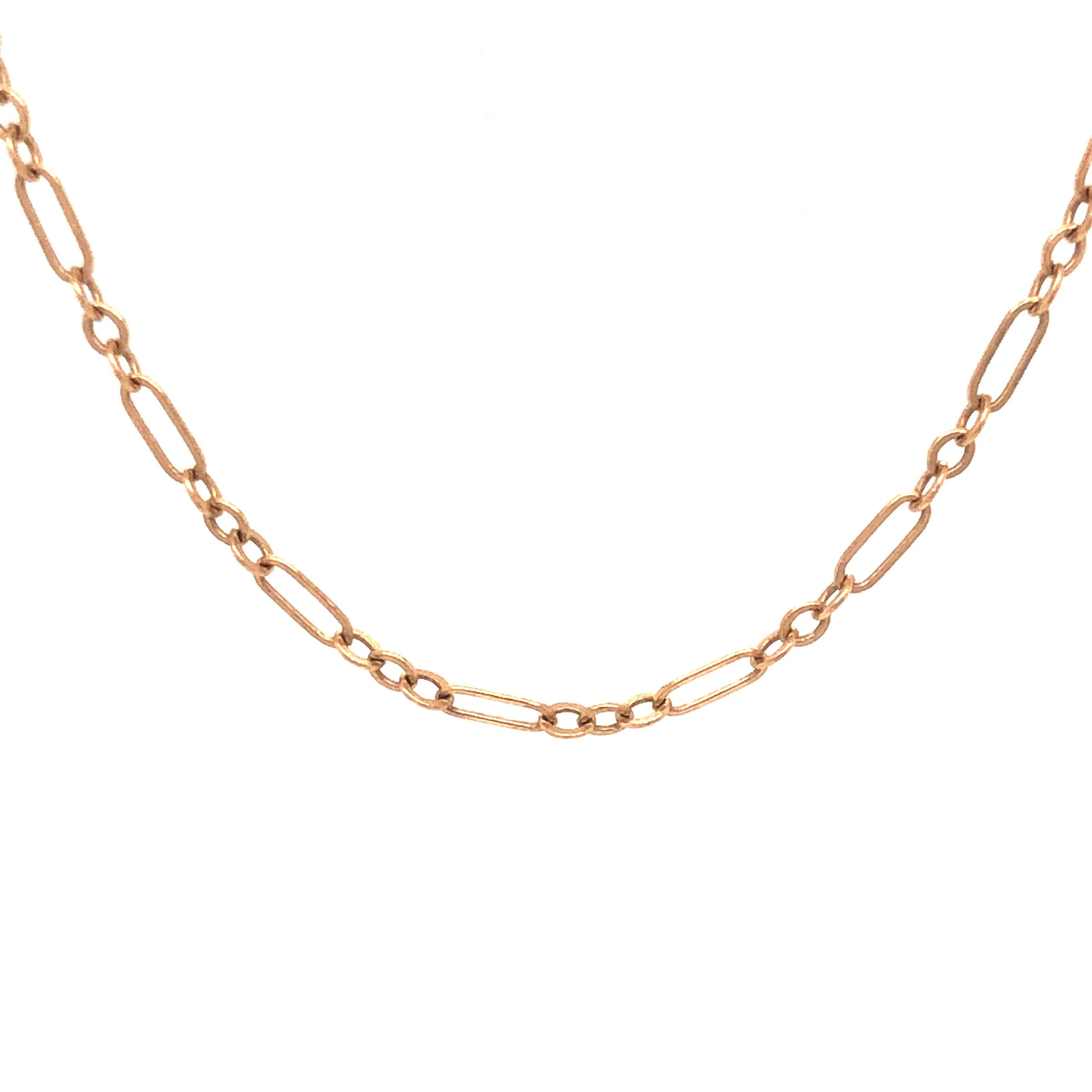 Art Deco Paperclip Chain Necklace in 14k Yellow Gold - Image 2